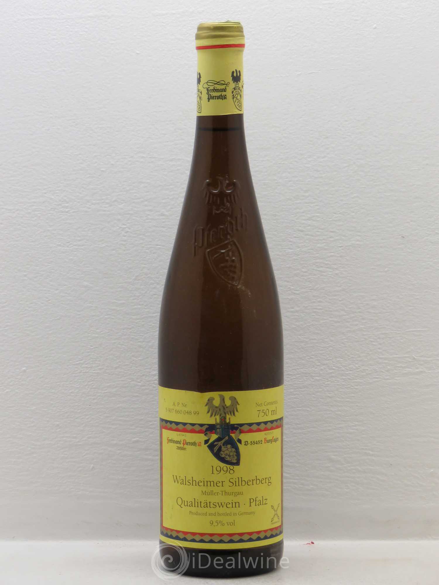 Allemagne Mosel-Saar Walsheimer Silerberg Qualitaswein Pfalz Pieroth 1998 - Posten von 1 Flasche - 0