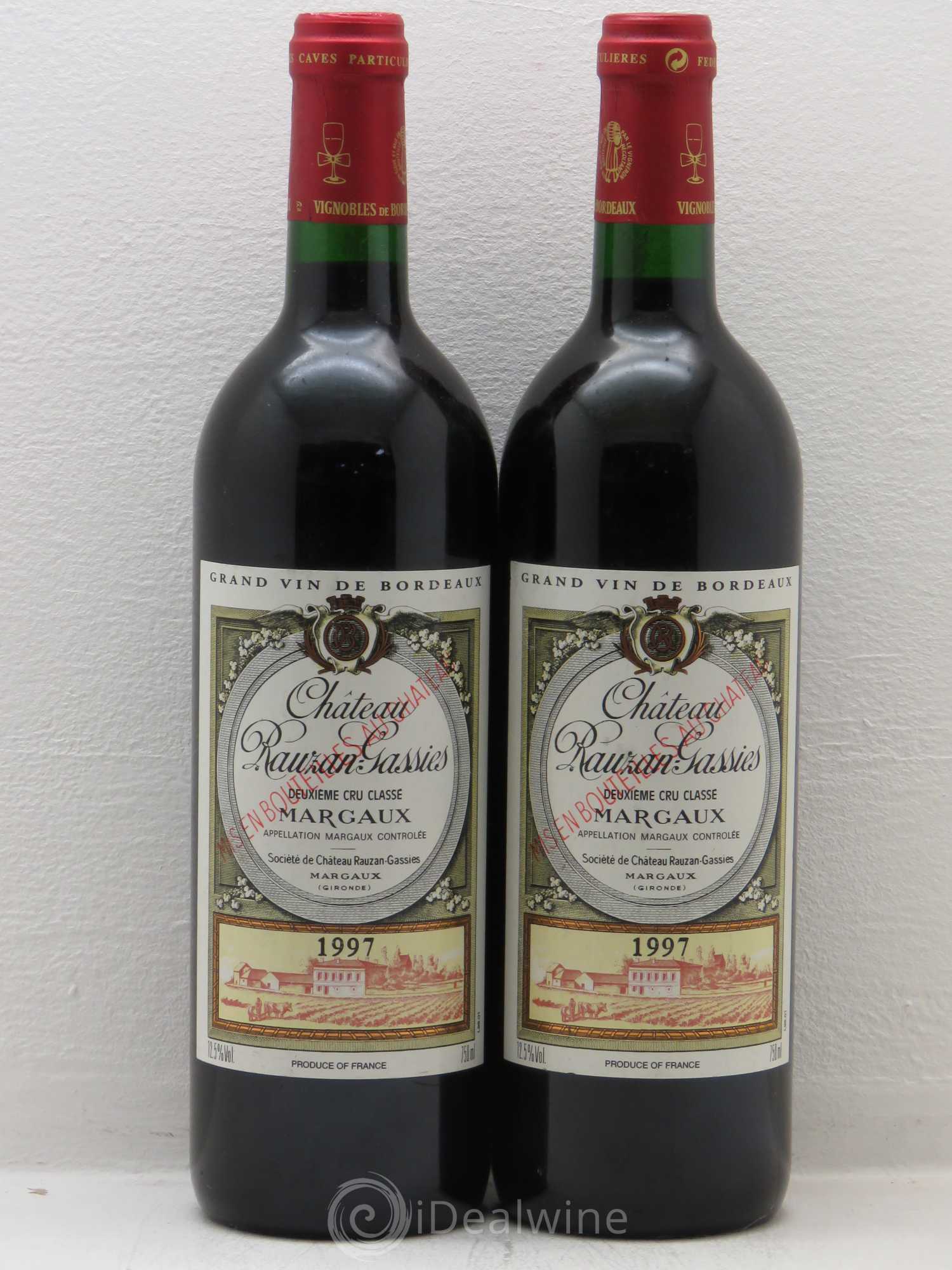 Château Rauzan-Gassies 2ème Grand Cru Classé 1997 - Lot de 2 bouteilles - 0