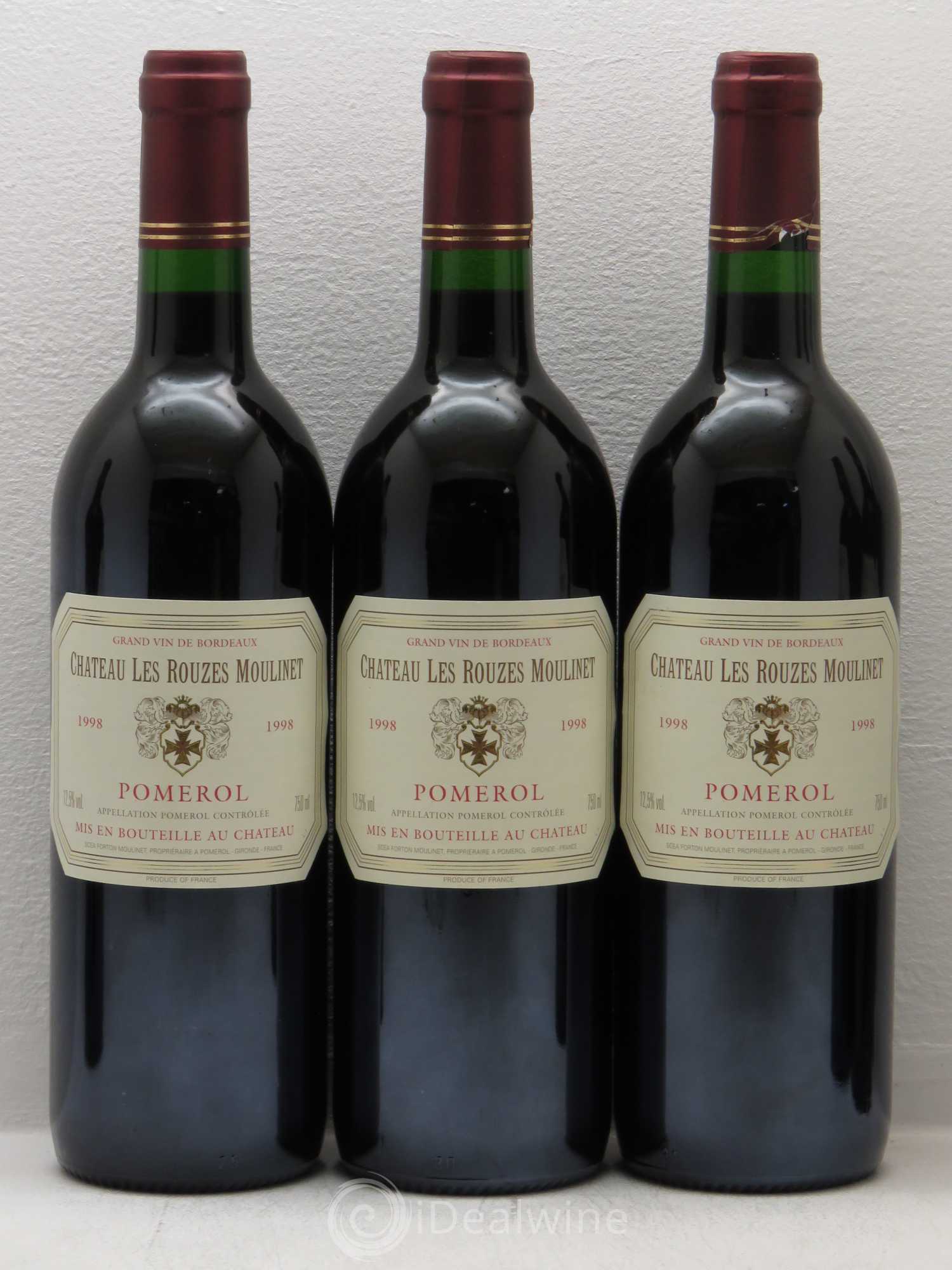 Pomerol Chateau Rouzes Moulinet 1998 - Lot de 6 bouteilles - 1