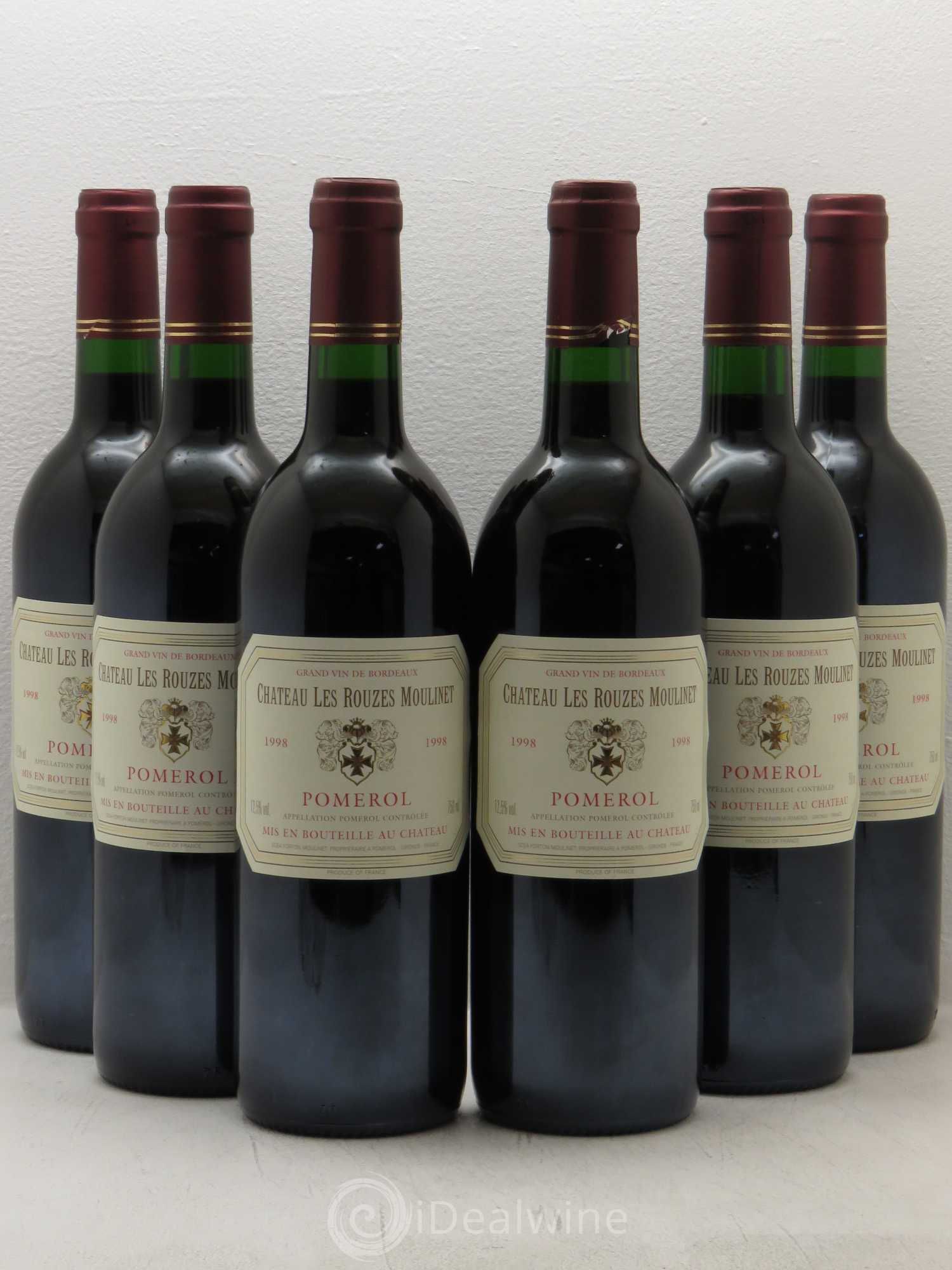 Pomerol Chateau Rouzes Moulinet 1998 - Lot de 6 bouteilles - 0