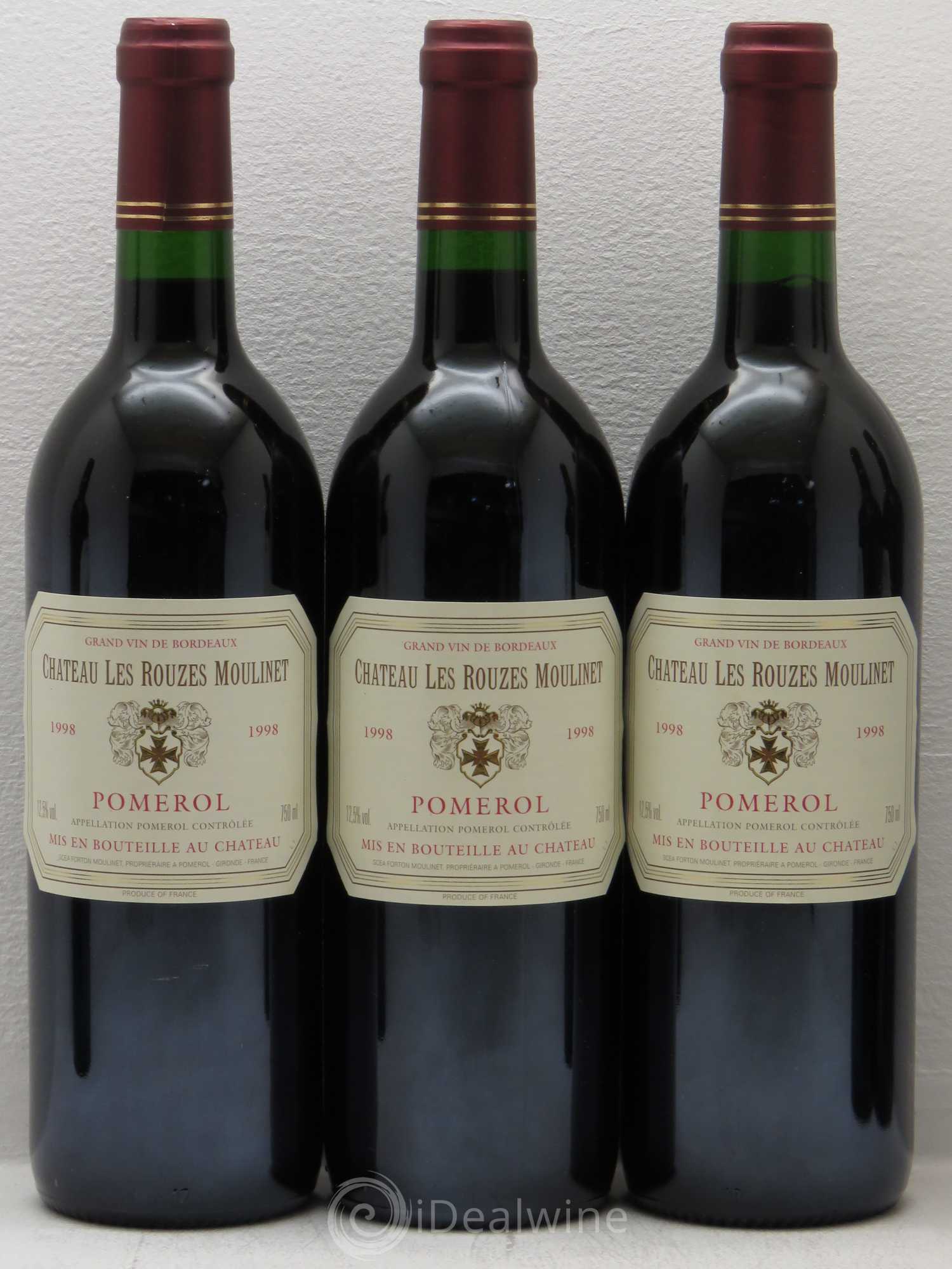 Pomerol Chateau Rouzes Moulinet 1998 - Lot de 6 bouteilles - 1