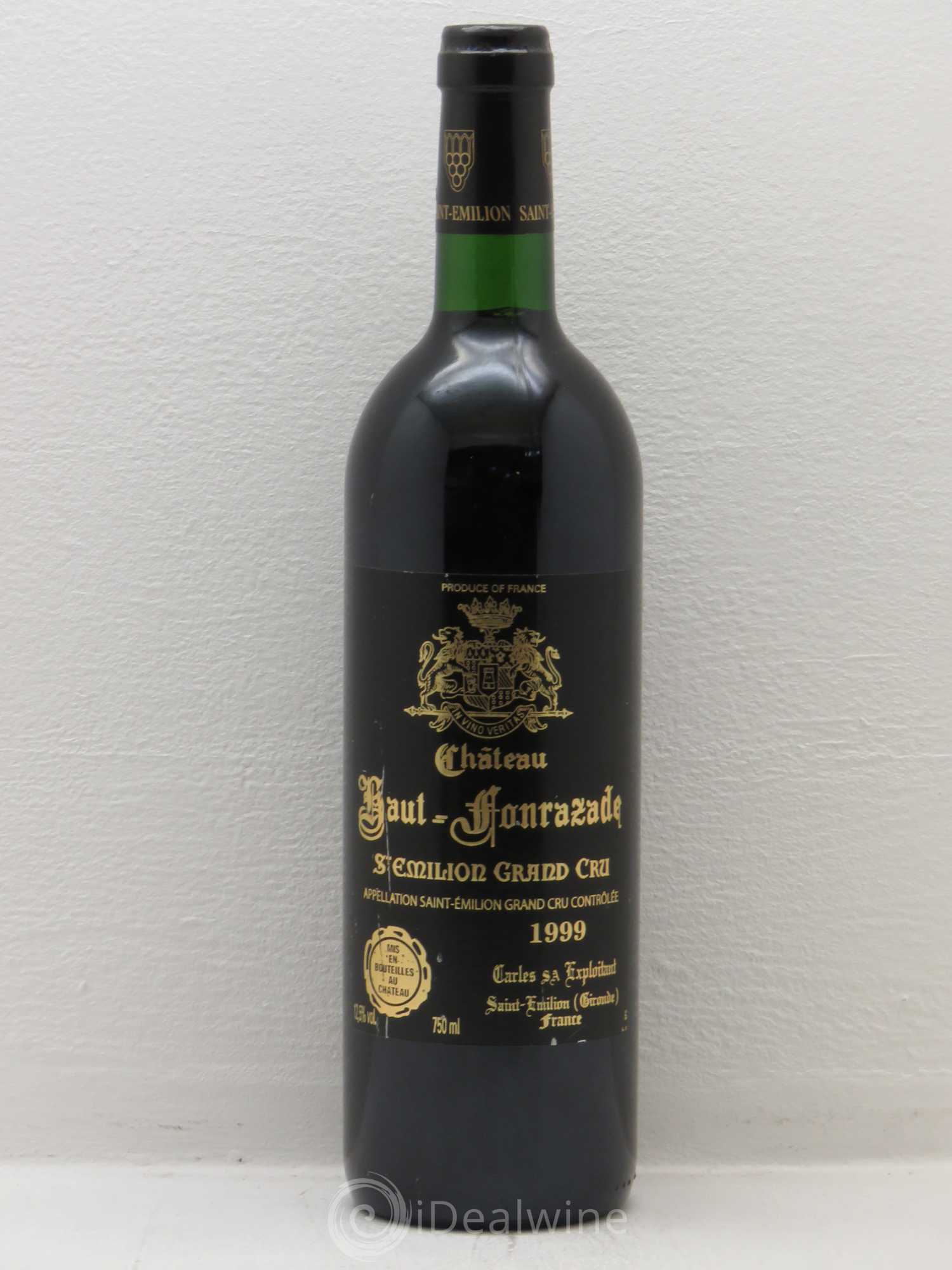Saint-Émilion Château Haut Mont Razade 1999 - Lot de 1 bouteille - 0