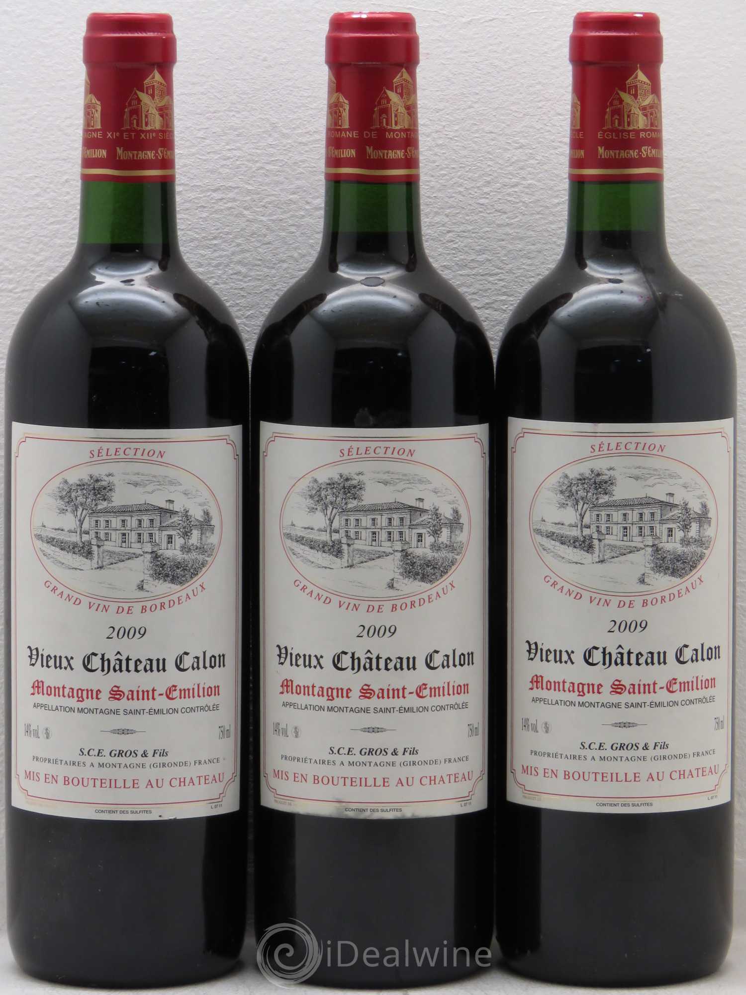 Montagne Saint-Émilion Vieux Château Calon 2009 - Posten von 3 Flaschen - 0