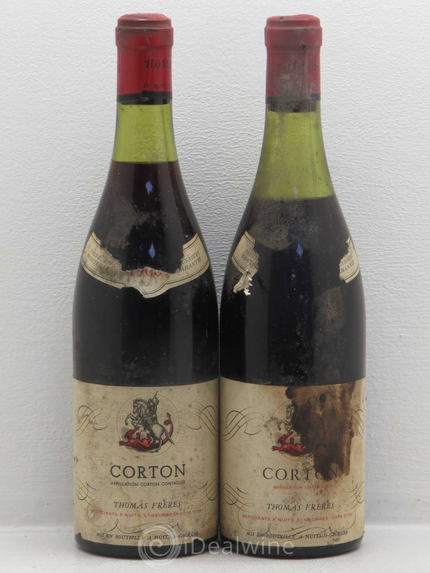 Corton Grand Cru Freres Thomas 1966 - Lot de 2 bouteilles - 0