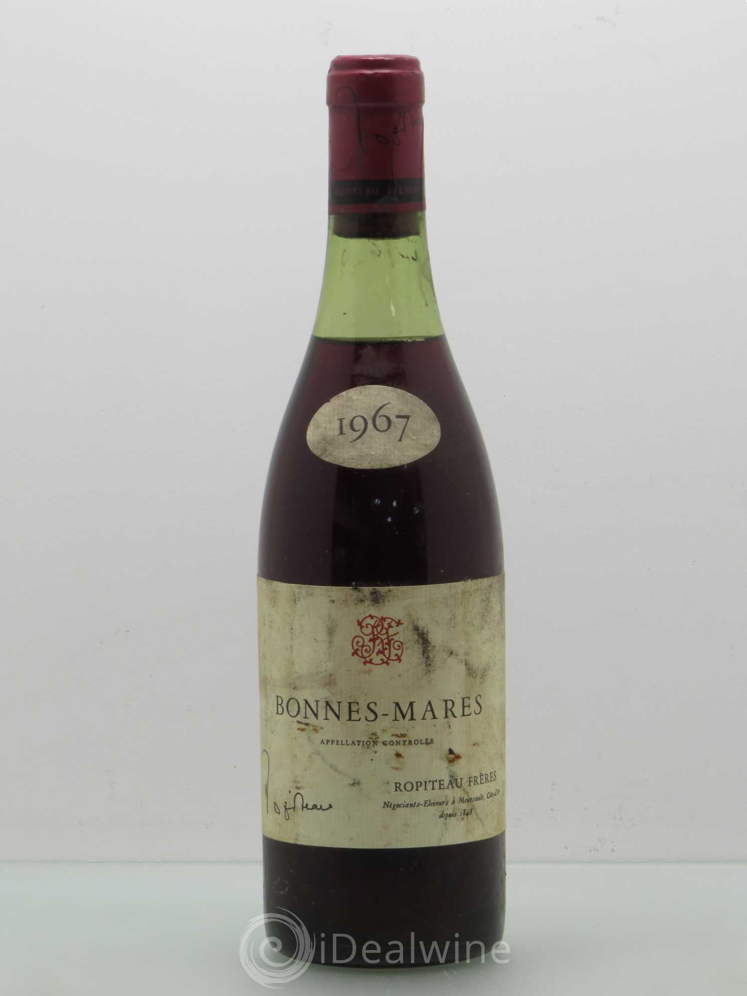 Bonnes-Mares Grand Cru Ropiteau Frères 1967 - Lot de 1 bouteille - 0