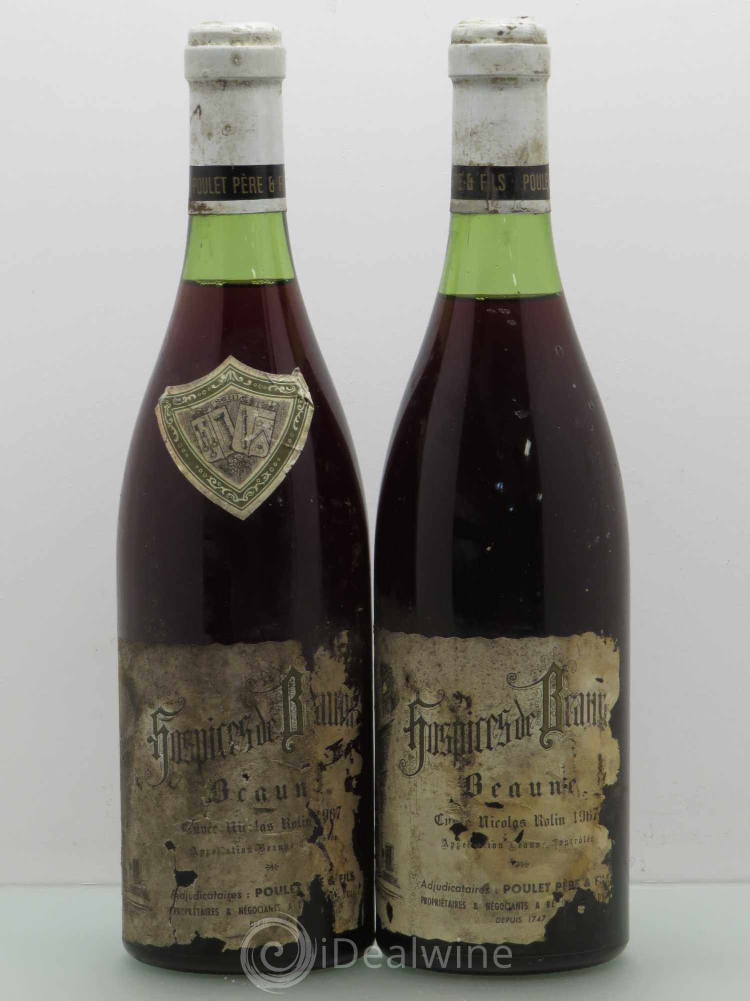 Bourgogne Hospices de Beaune cuvée Nicolas Rolin - Poulet Père et Fils 1967 - Lot de 2 bouteilles - 0