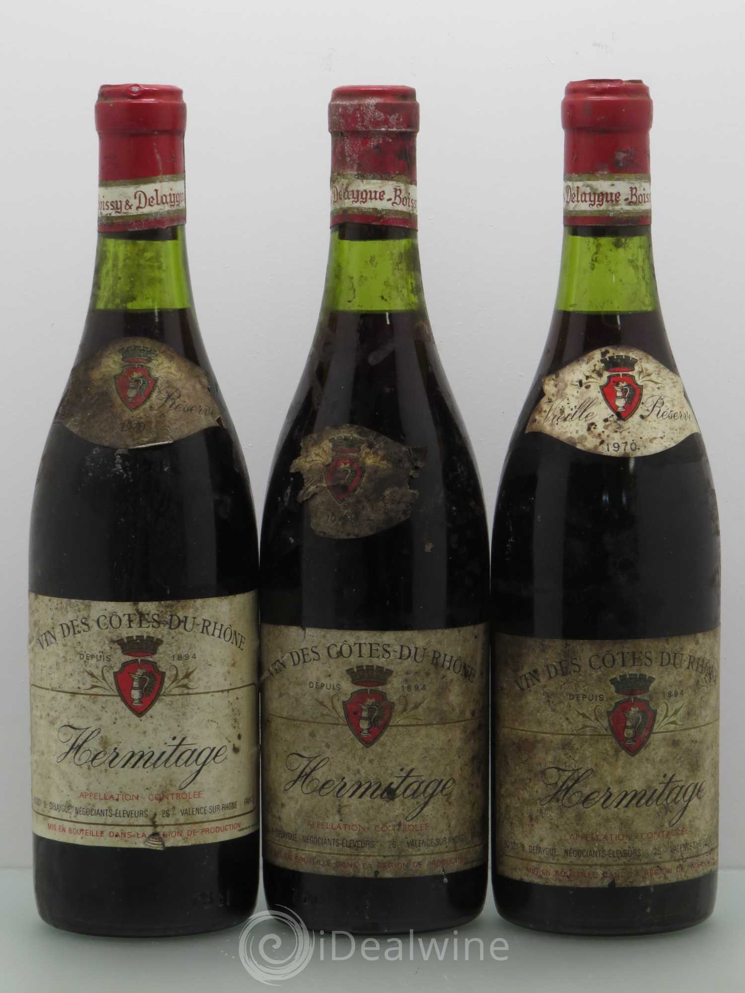 Côtes-du-Rhône Hermitage vieille réserve - Boissy & Delaygue 1970 - Posten von 3 Flaschen - 0