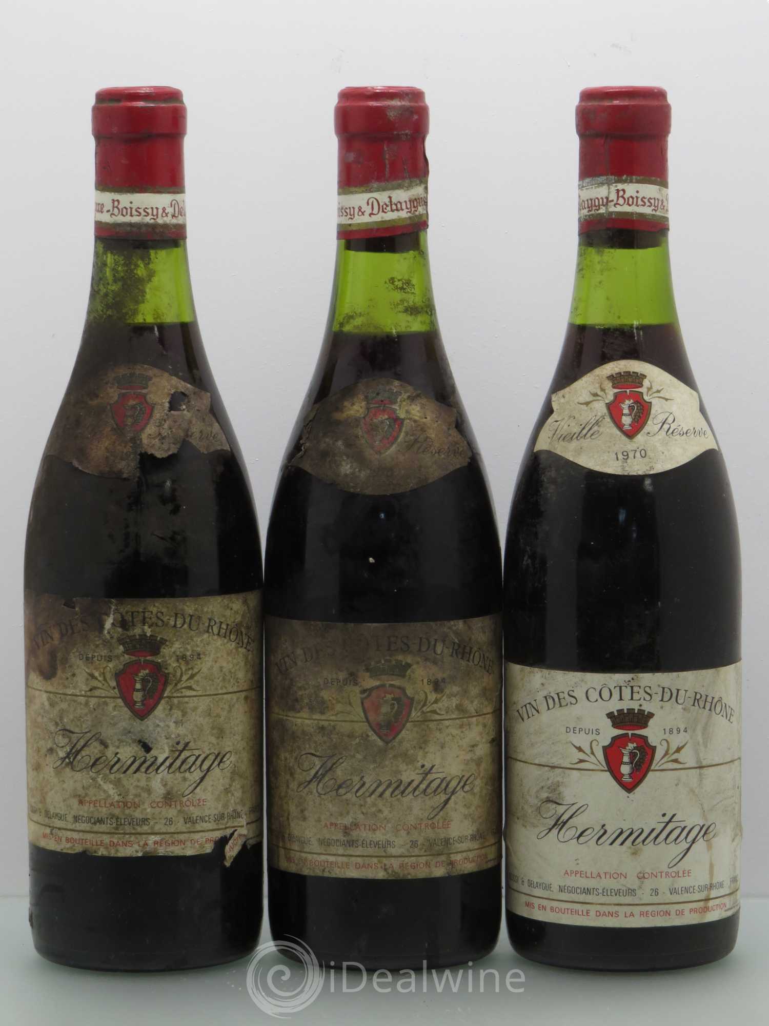 Côtes-du-Rhône Hermitage vieille réserve - Boissy & Delaygue 1970 - Posten von 3 Flaschen - 0