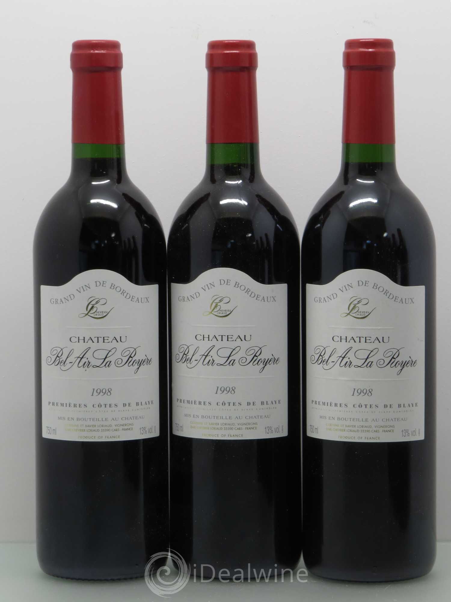 Bordeaux Château Bel-Air La Royere. Côtes de blaye 1998 - Posten von 12 Flaschen - 3