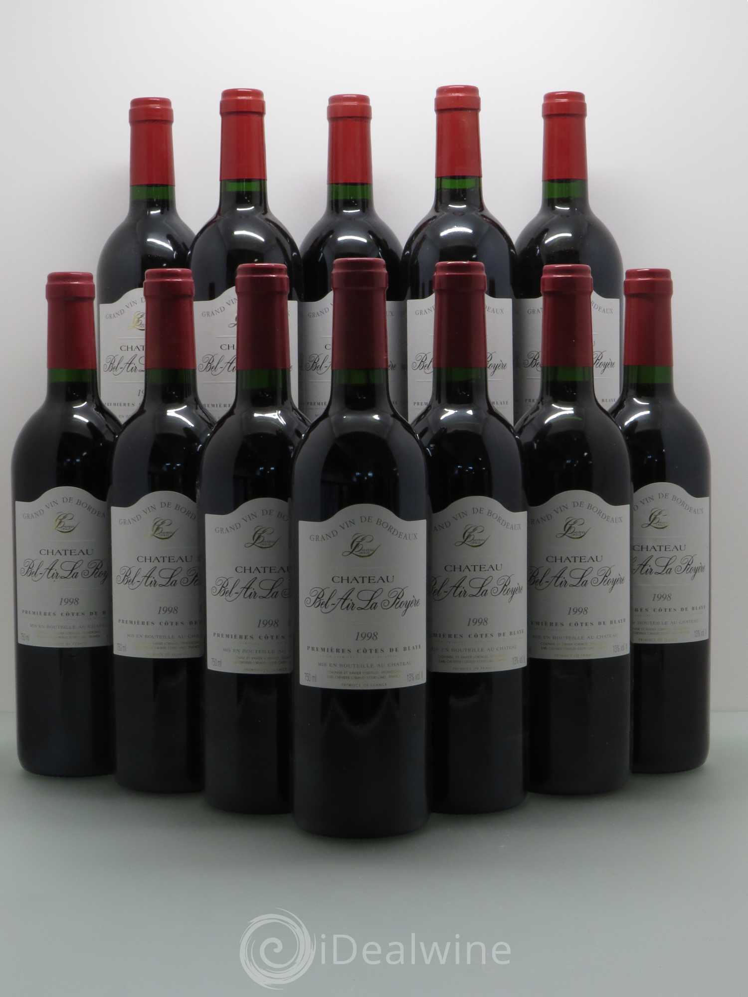 Bordeaux Château Bel-Air La Royere. Côtes de blaye 1998 - Posten von 12 Flaschen - 0