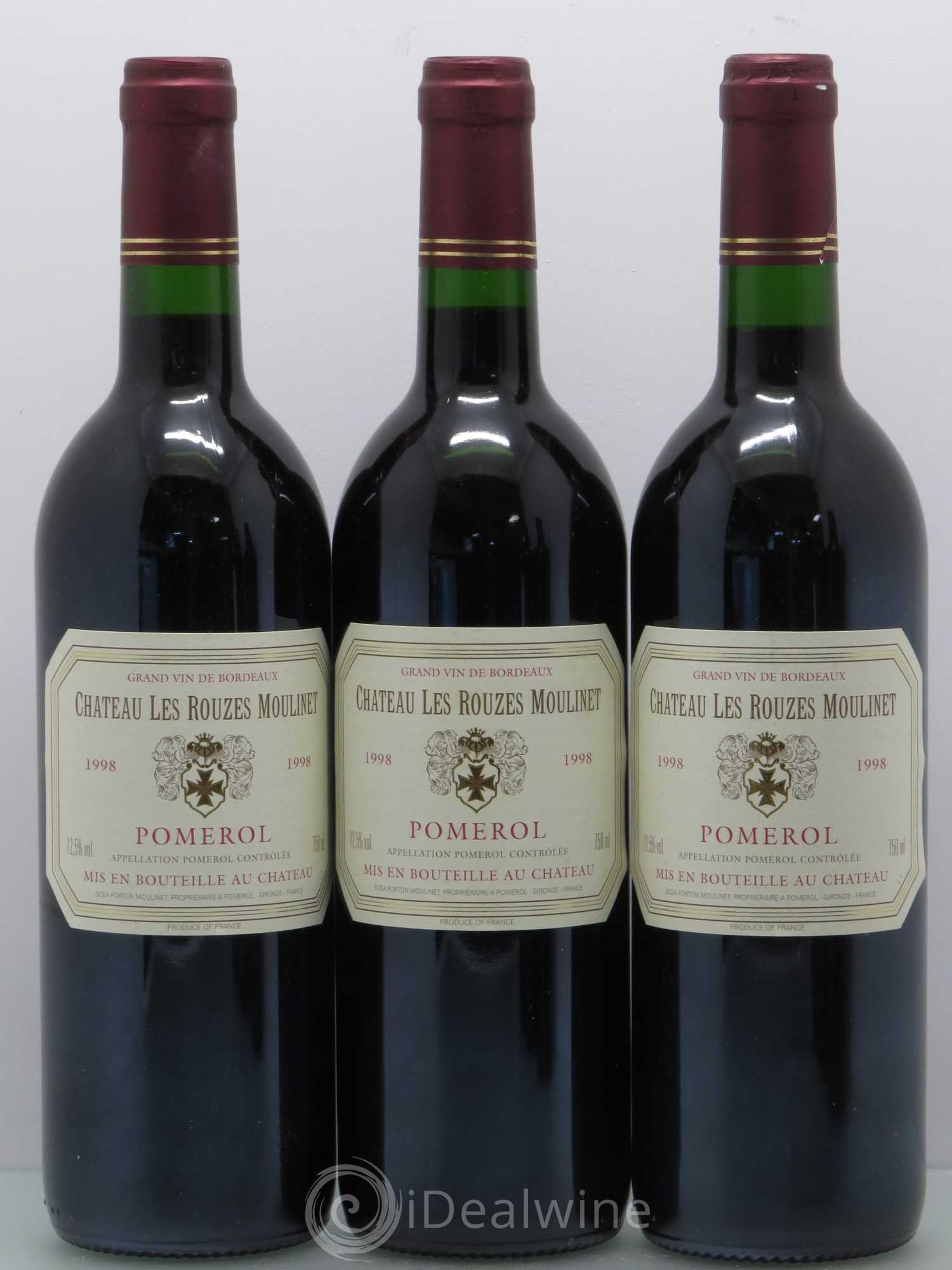Bordeaux Château Rouzes Moulinet 1998 - Lot de 12 bouteilles - 1