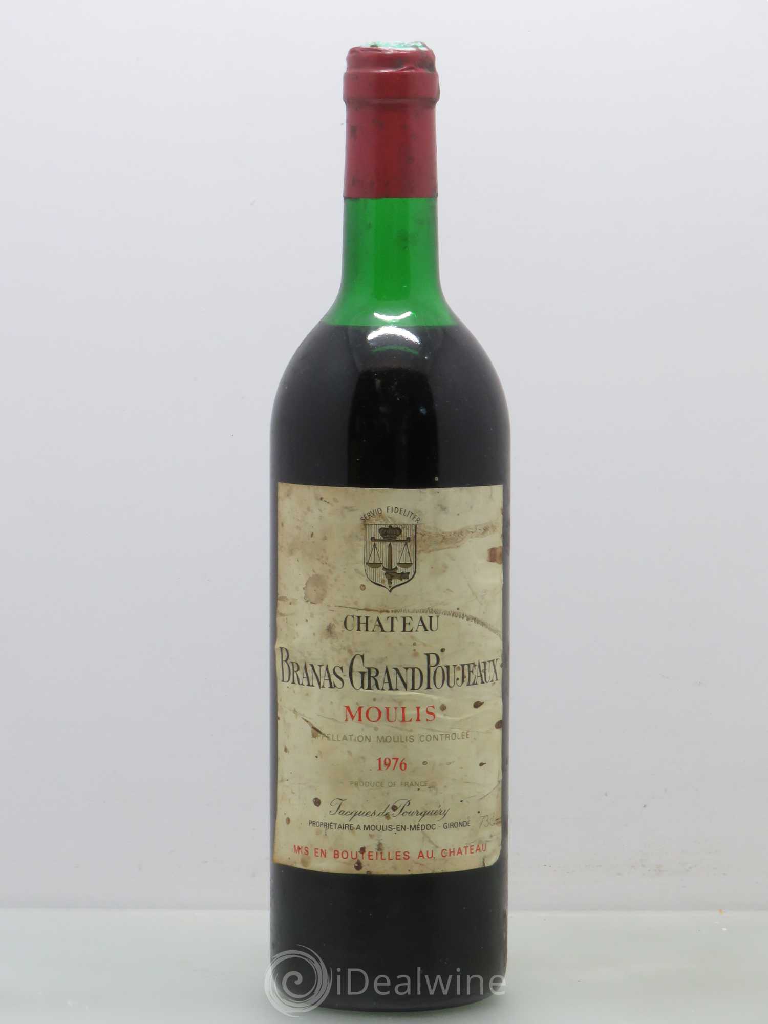Château Branas Grand Poujeaux Cru Bourgeois 1976 - Lot de 1 bouteille - 0