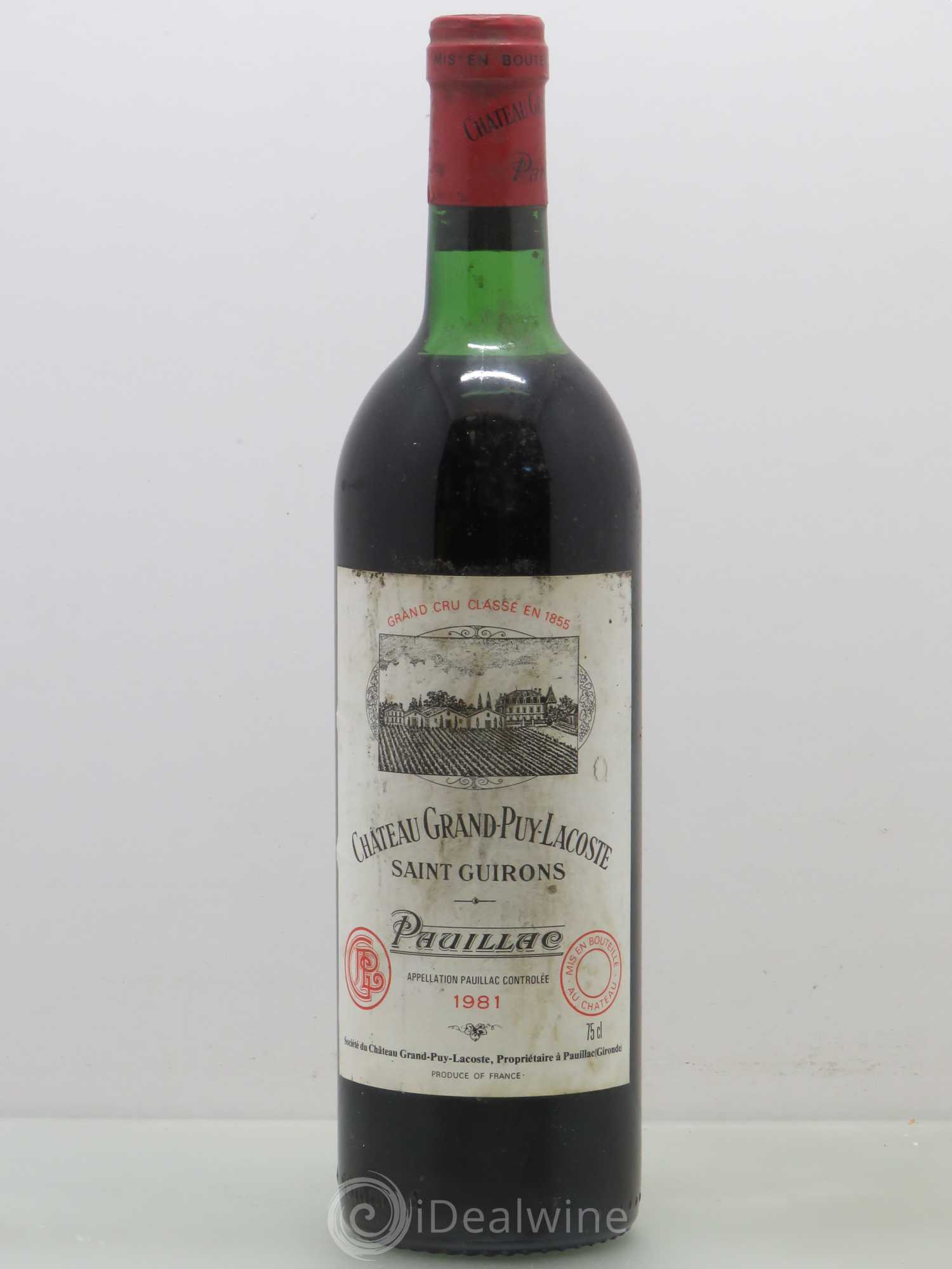 Château Grand Puy Lacoste 5ème Grand Cru Classé 1981 - Lot de 1 bouteille - 0