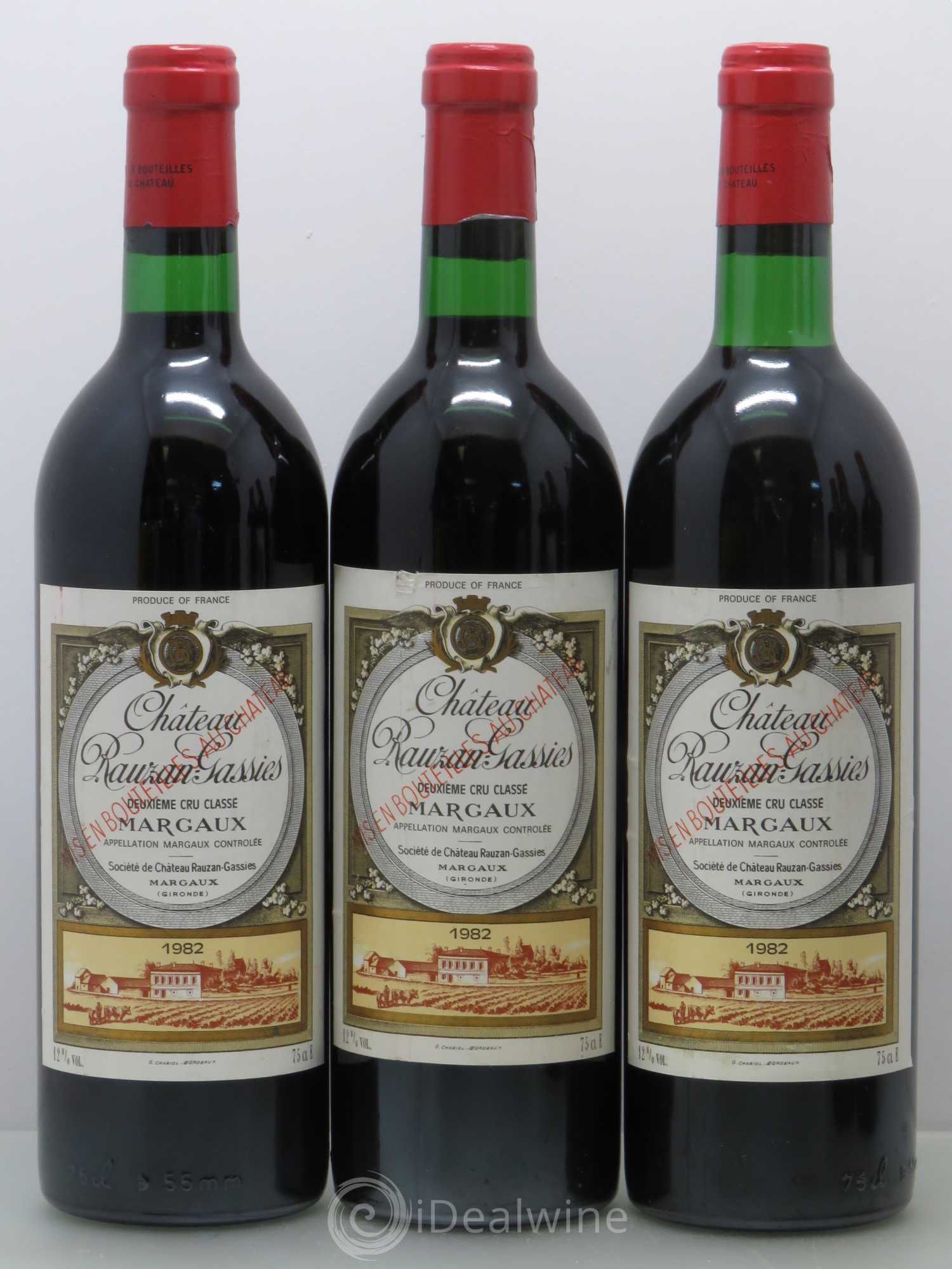 Château Rauzan-Gassies 2ème Grand Cru Classé 1982 - Lot de 6 bouteilles - 1