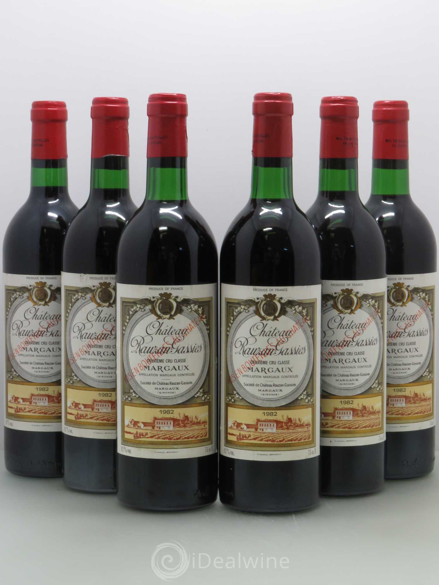 Château Rauzan-Gassies 2ème Grand Cru Classé 1982 - Lot de 6 bouteilles - 0