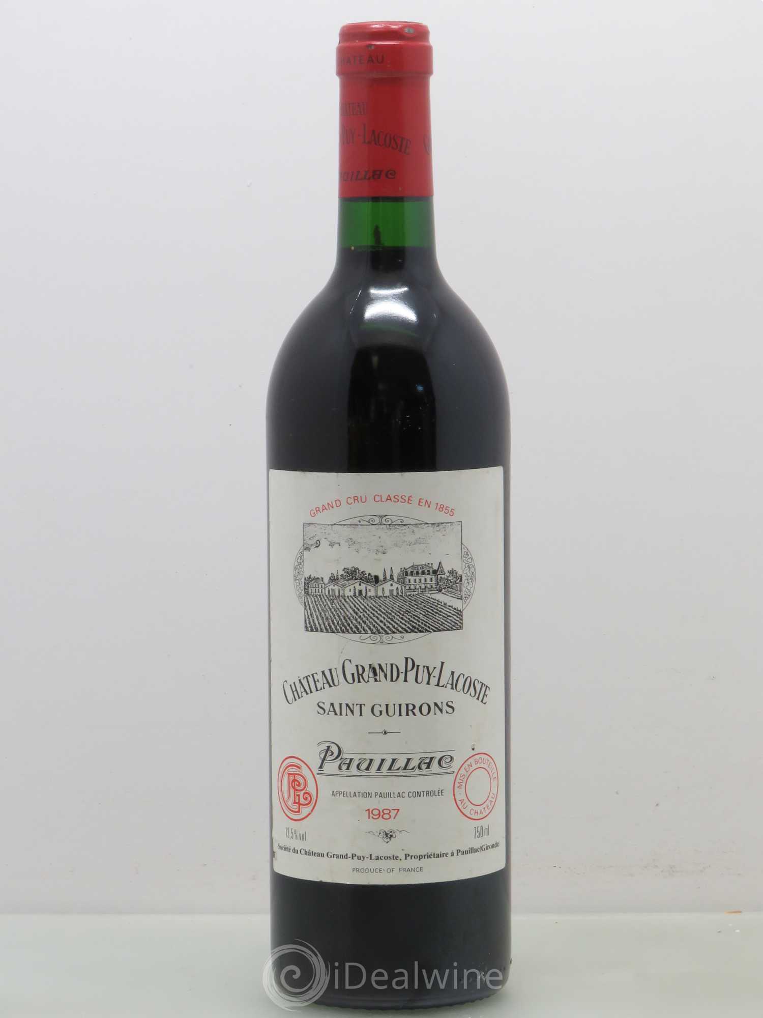 Château Grand Puy Lacoste 5ème Grand Cru Classé 1987 - Lot de 1 bouteille - 0
