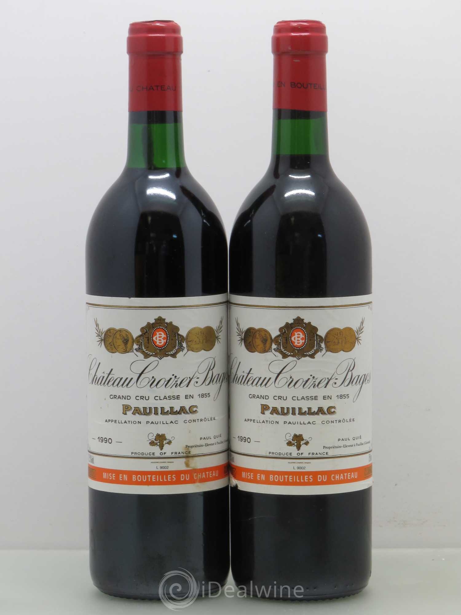 Château Croizet Bages 5ème Grand Cru Classé 1990 - Lot de 2 bouteilles - 0