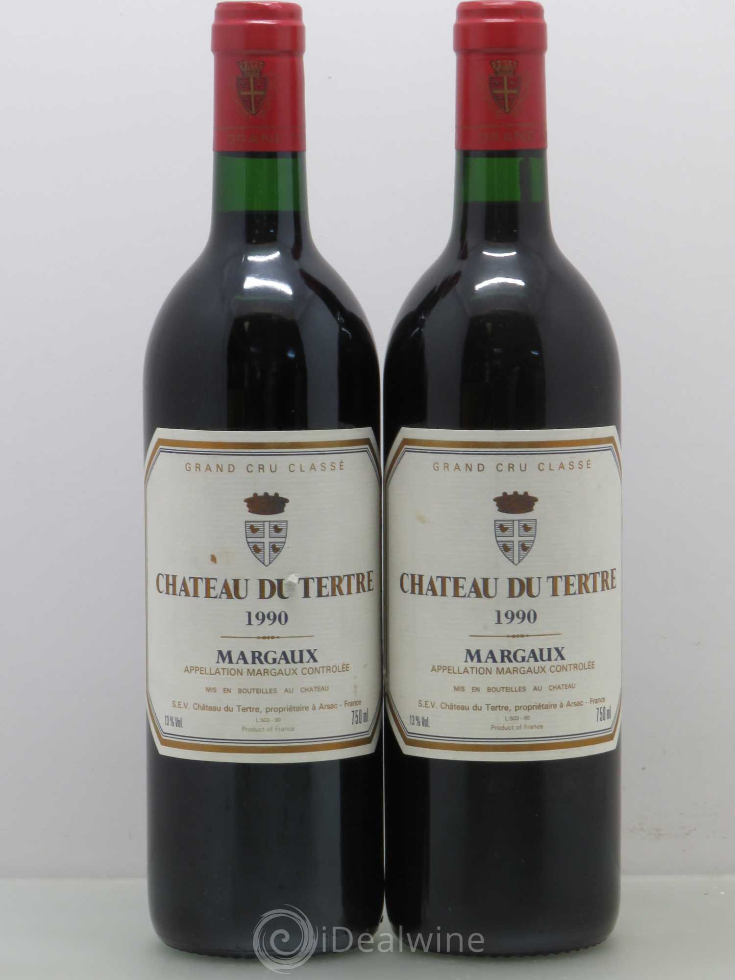 Château du Tertre 5ème Grand Cru Classé 1990 - Lot de 2 bouteilles - 0