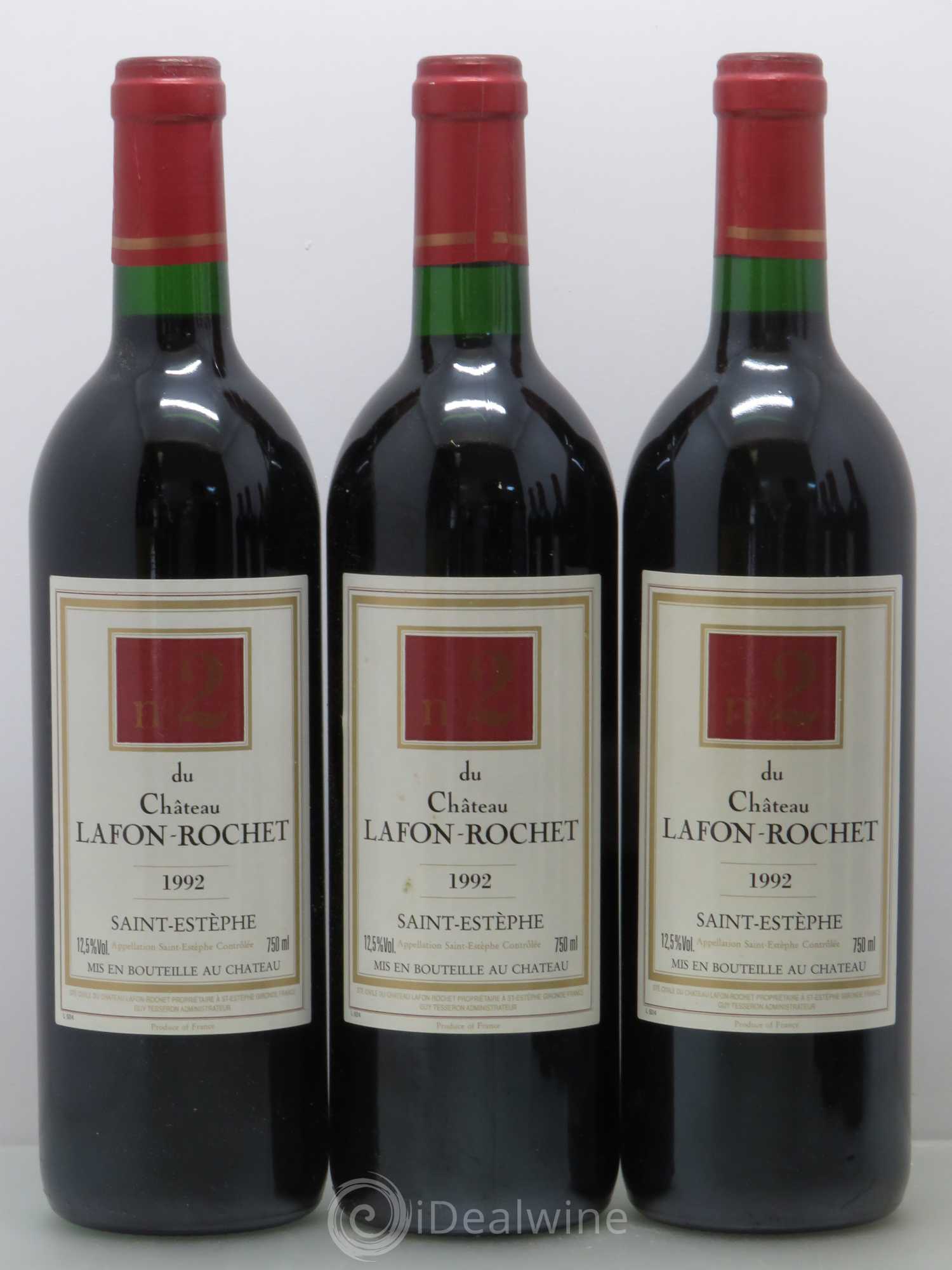 Saint-Estèphe N°2 du château Lafon Rochet 1992 - Posten von 6 Flaschen - 1