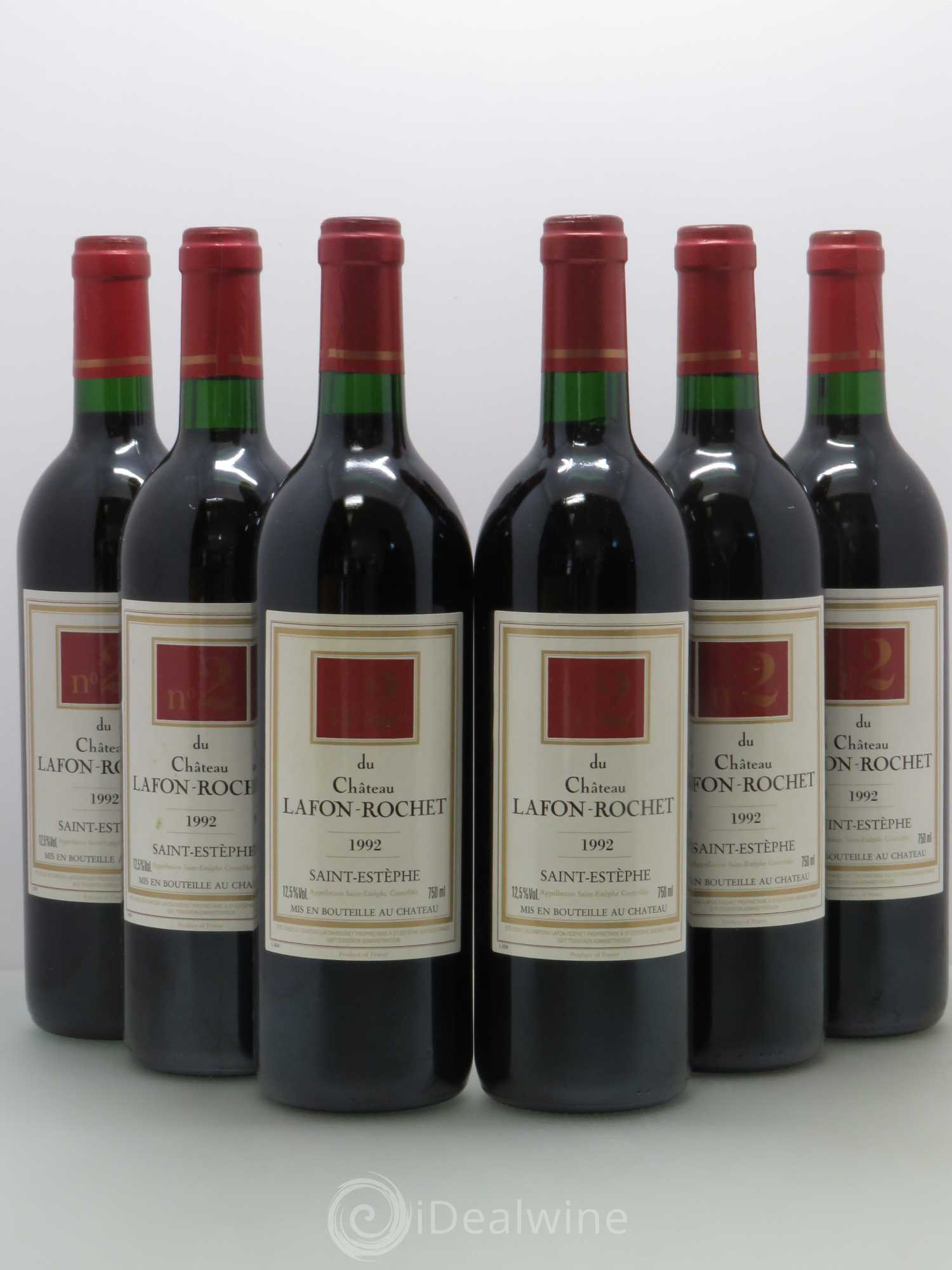 Saint-Estèphe N°2 du château Lafon Rochet 1992 - Posten von 6 Flaschen - 0