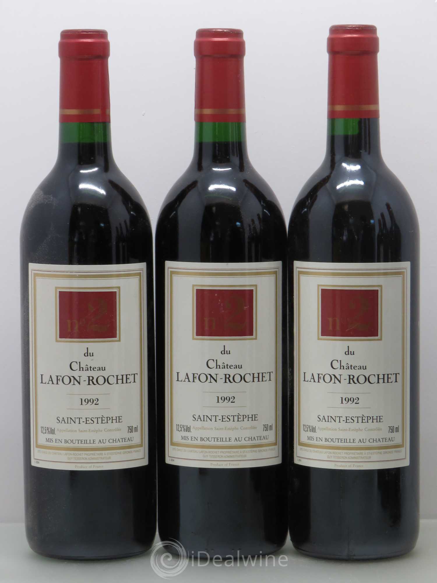 Saint-Estèphe N°2 du chateau Lafon Rochet 1992 - Lot de 6 bouteilles - 1