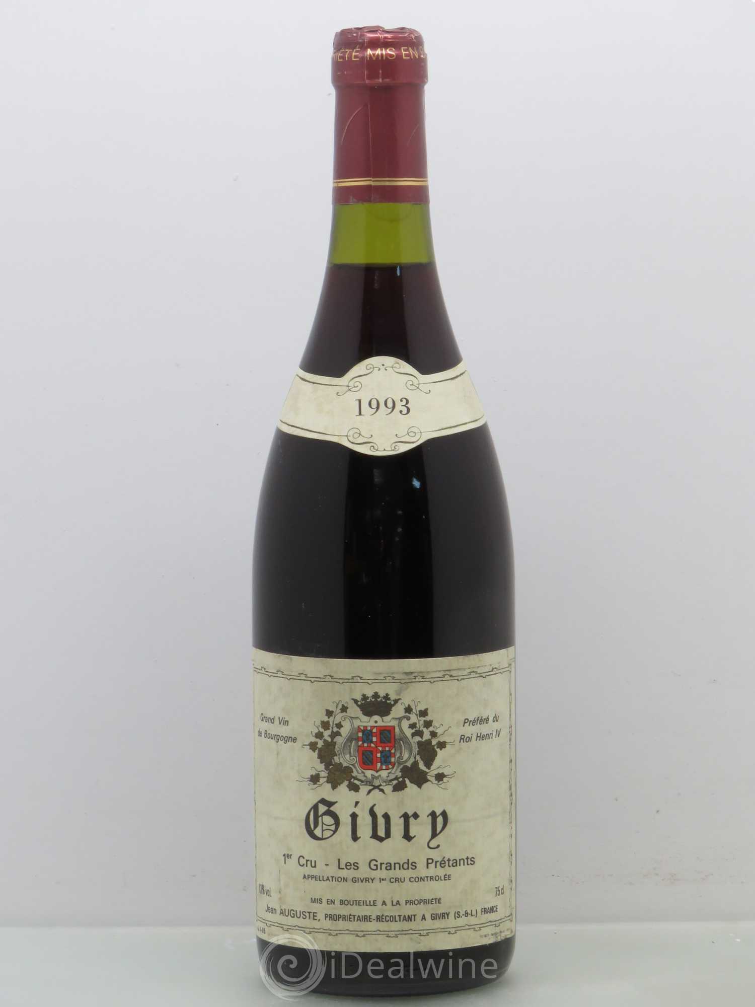 Givry 1er Cru Les Grand Pretants Jean Auguste 1993 - Posten von 1 Flasche - 0