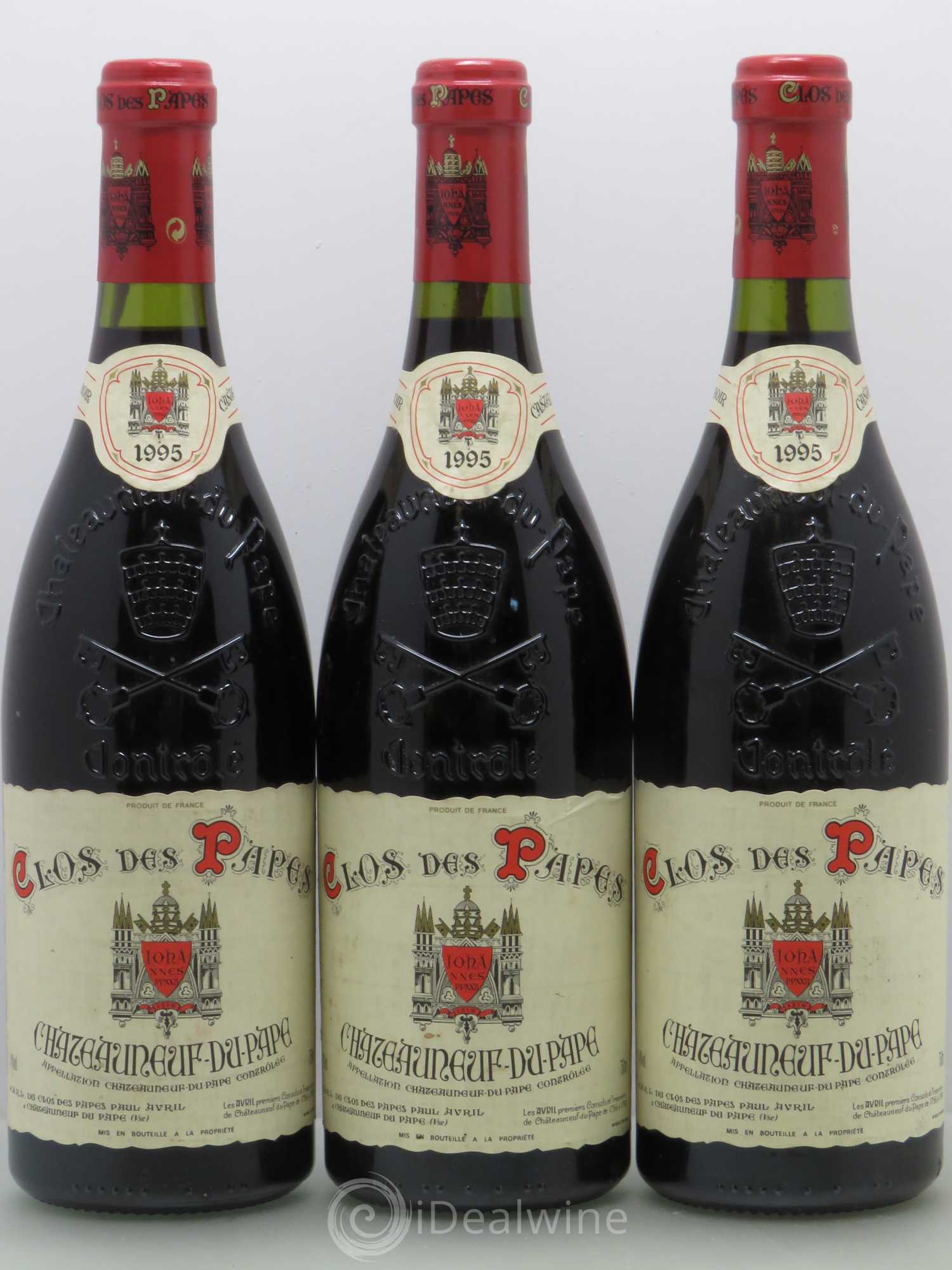 Châteauneuf-du-Pape Clos des Papes - Paul Avril 1995 - Lot de 3 bouteilles - 0