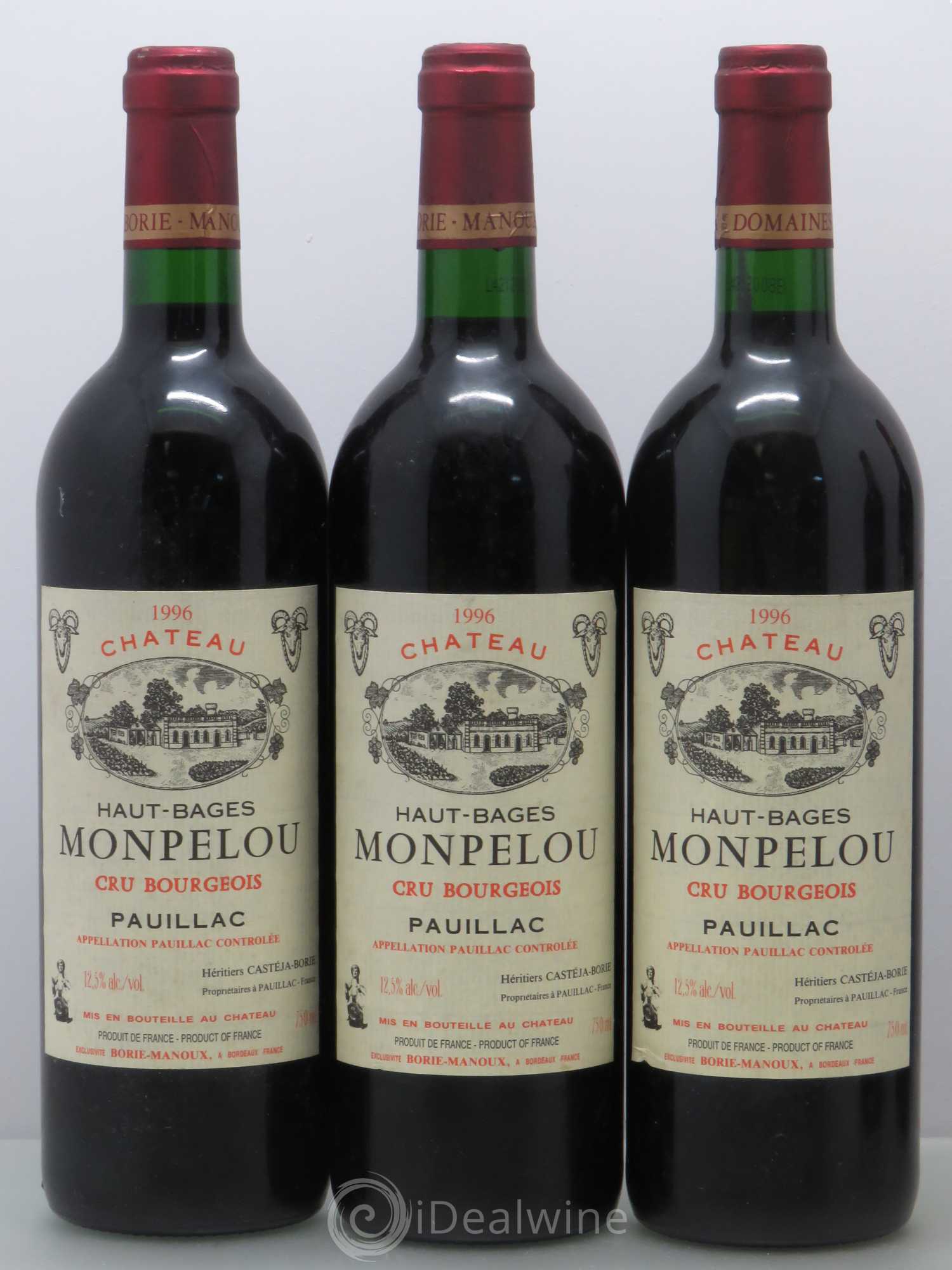 Château Haut Bages Monpelou Cru Bourgeois 1996 - Lot de 5 bouteilles - 1