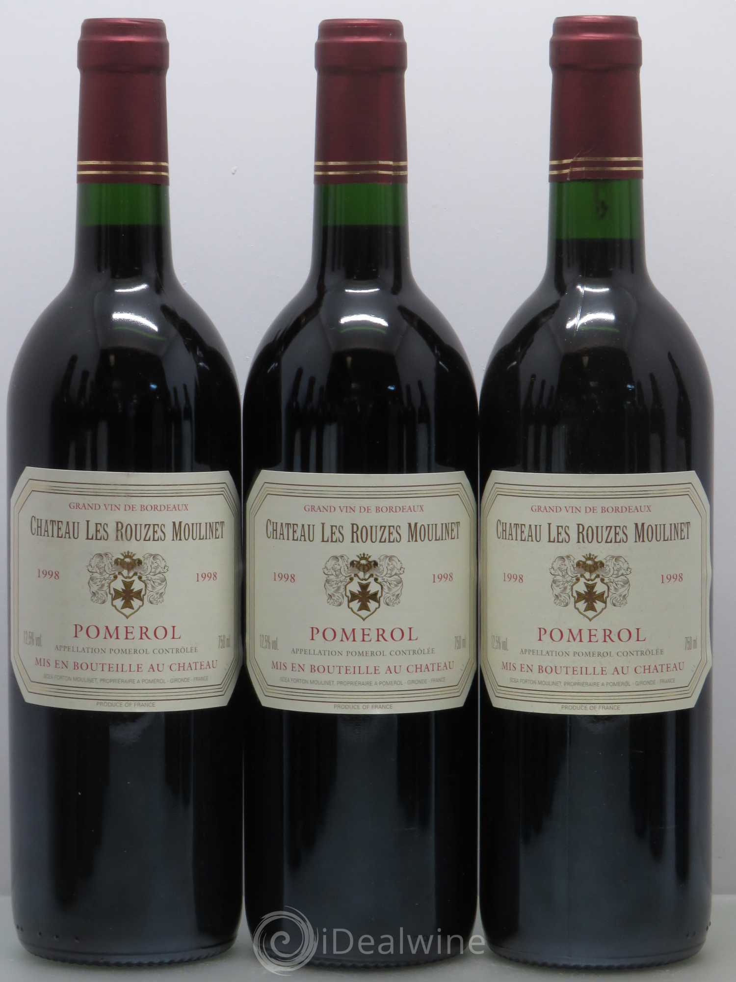 Pomerol Château Rouzes Moulinet 1998 - Lot de 12 bouteilles - 1