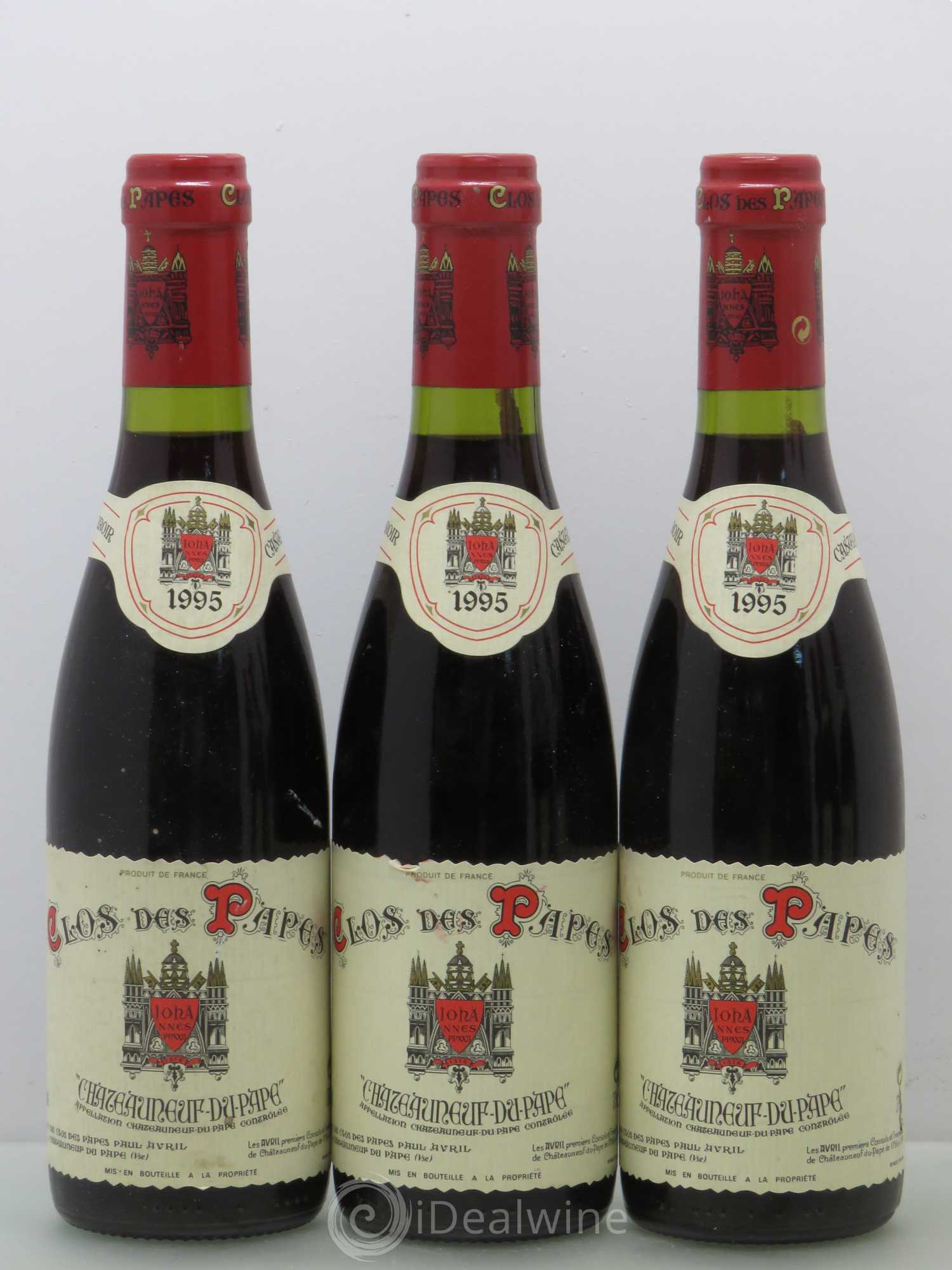 Châteauneuf-du-Pape Clos des Papes - Paul Avril 1995 - Lot de 6 demi bouteilles - 1