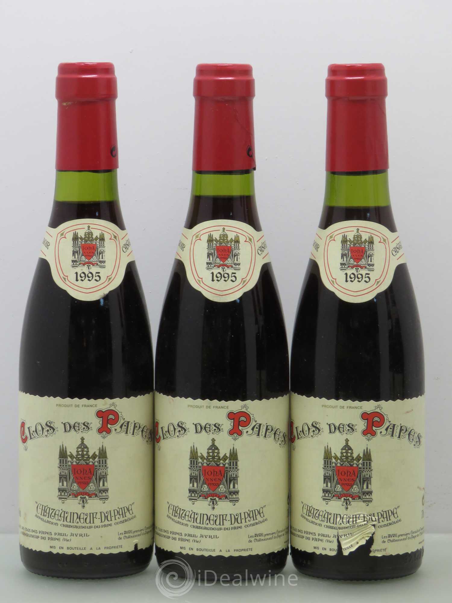 Châteauneuf-du-Pape Clos des Papes - Paul Avril 1995 - Lot de 5 demi bouteilles - 1