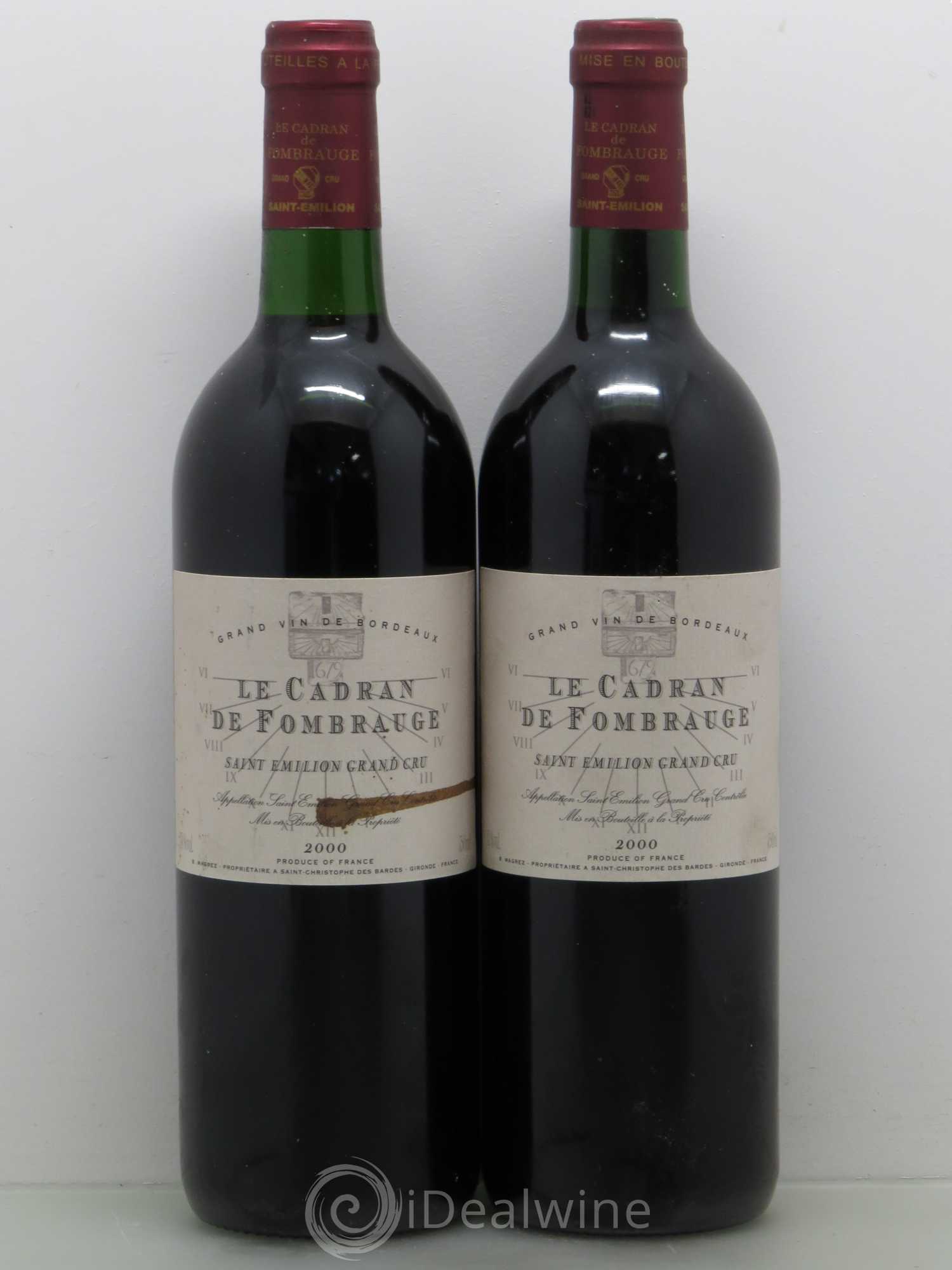 Saint-Émilion Château Fombrauge Le cadran 2000 - Posten von 2 Flaschen - 0