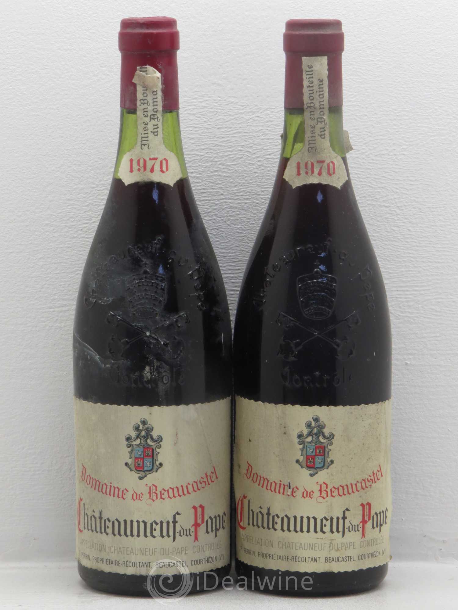 Châteauneuf-du-Pape Château de Beaucastel Famille Perrin 1970 - Lot de 2 bouteilles - 0