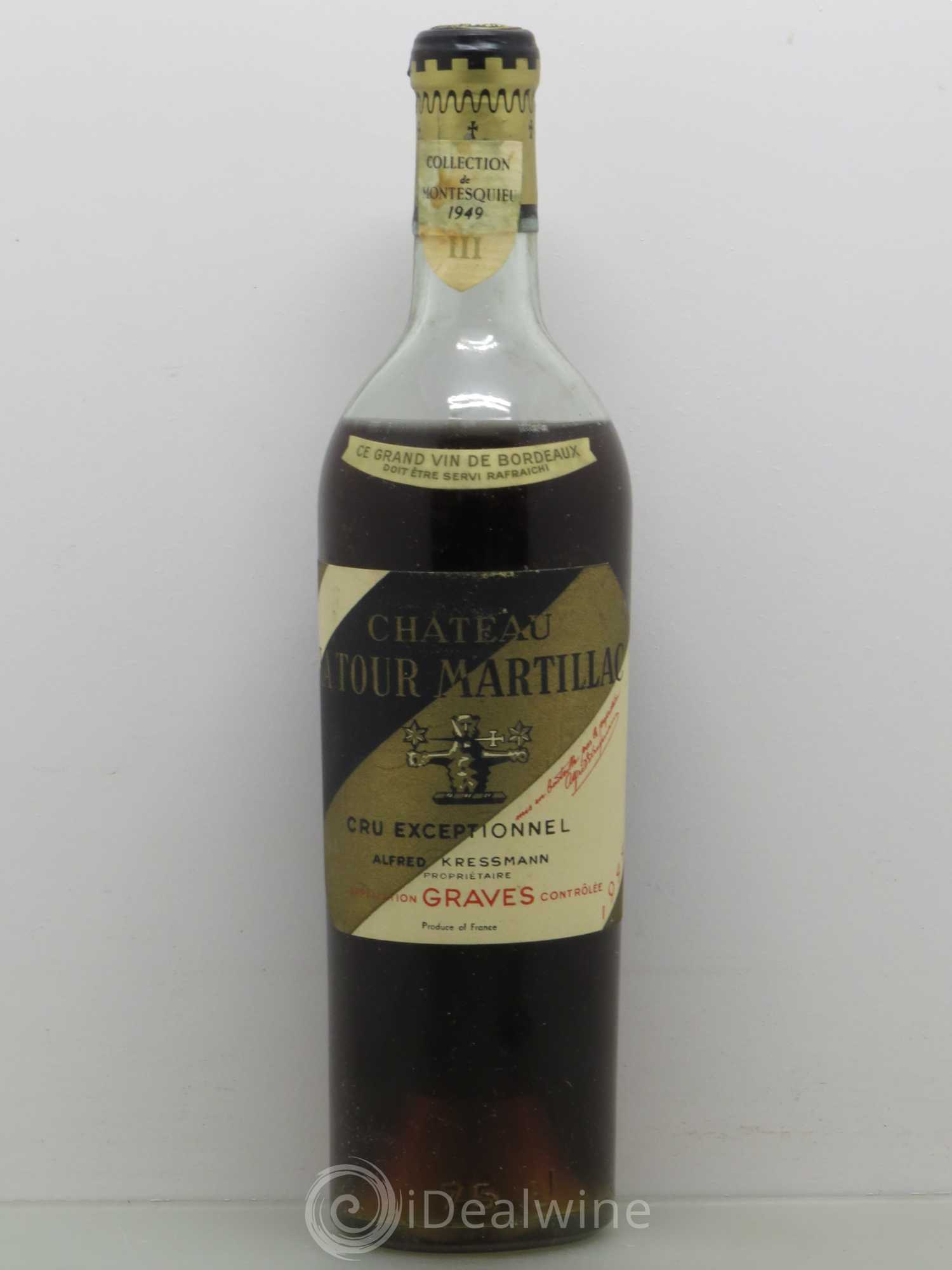 Château Latour-Martillac Cru Classé de Graves 1944 - Posten von 1 Flasche - 0