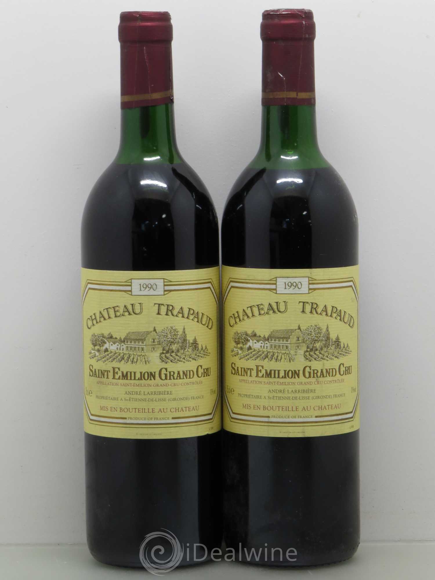Saint-Émilion Château Trapaud 1990 - Lot de 2 bouteilles - 0