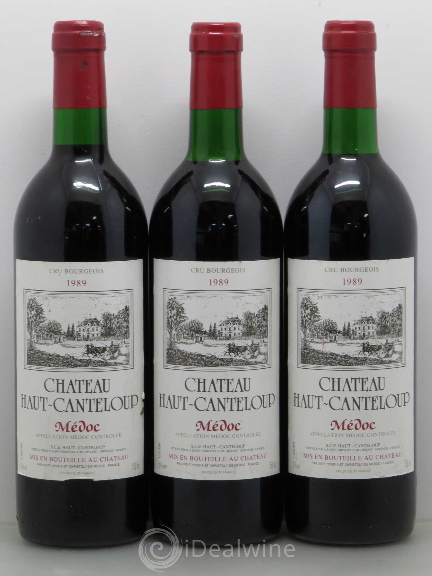 Château Haut Canteloup Cru Bourgeois 1989 - Lot de 3 bouteilles - 0