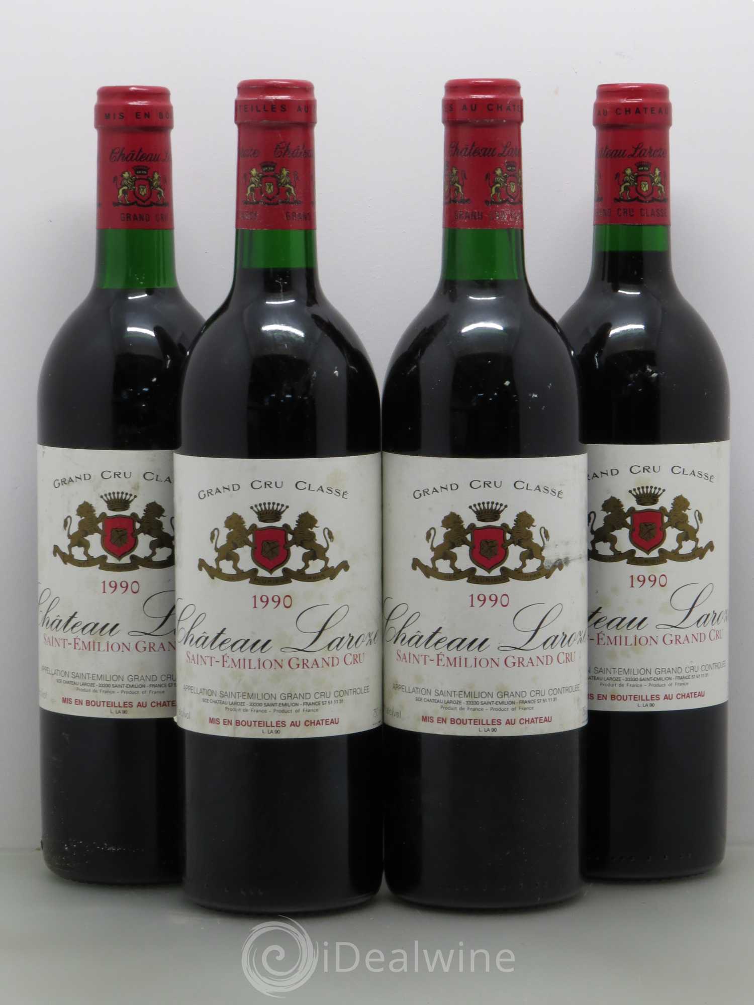 Château Laroze Grand Cru Classé 1990 - Lot de 4 bouteilles - 0