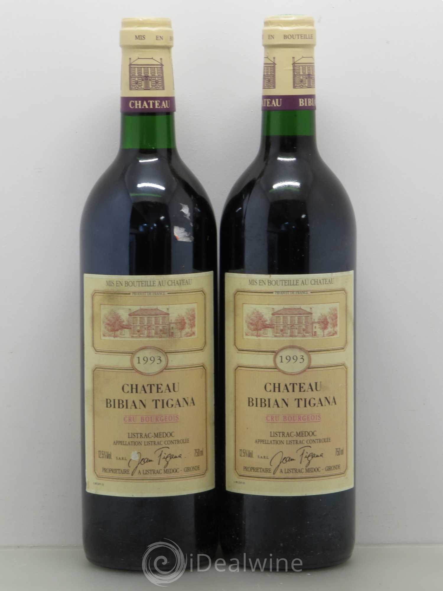 Bordeaux Château Bibian 1993 - Lot de 2 bouteilles - 0