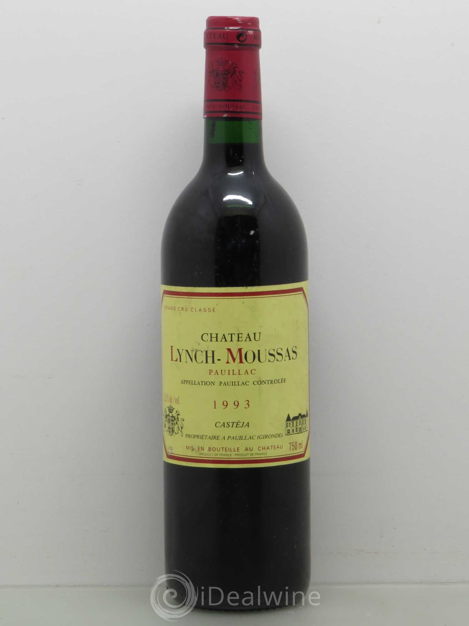 Château Lynch Moussas 5ème Grand Cru Classé 1993 - Lot de 1 bouteille - 0
