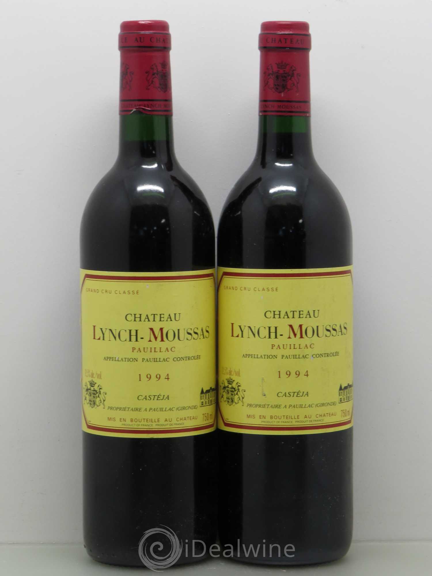 Château Lynch Moussas 5ème Grand Cru Classé 1994 - Lot de 2 bouteilles - 0
