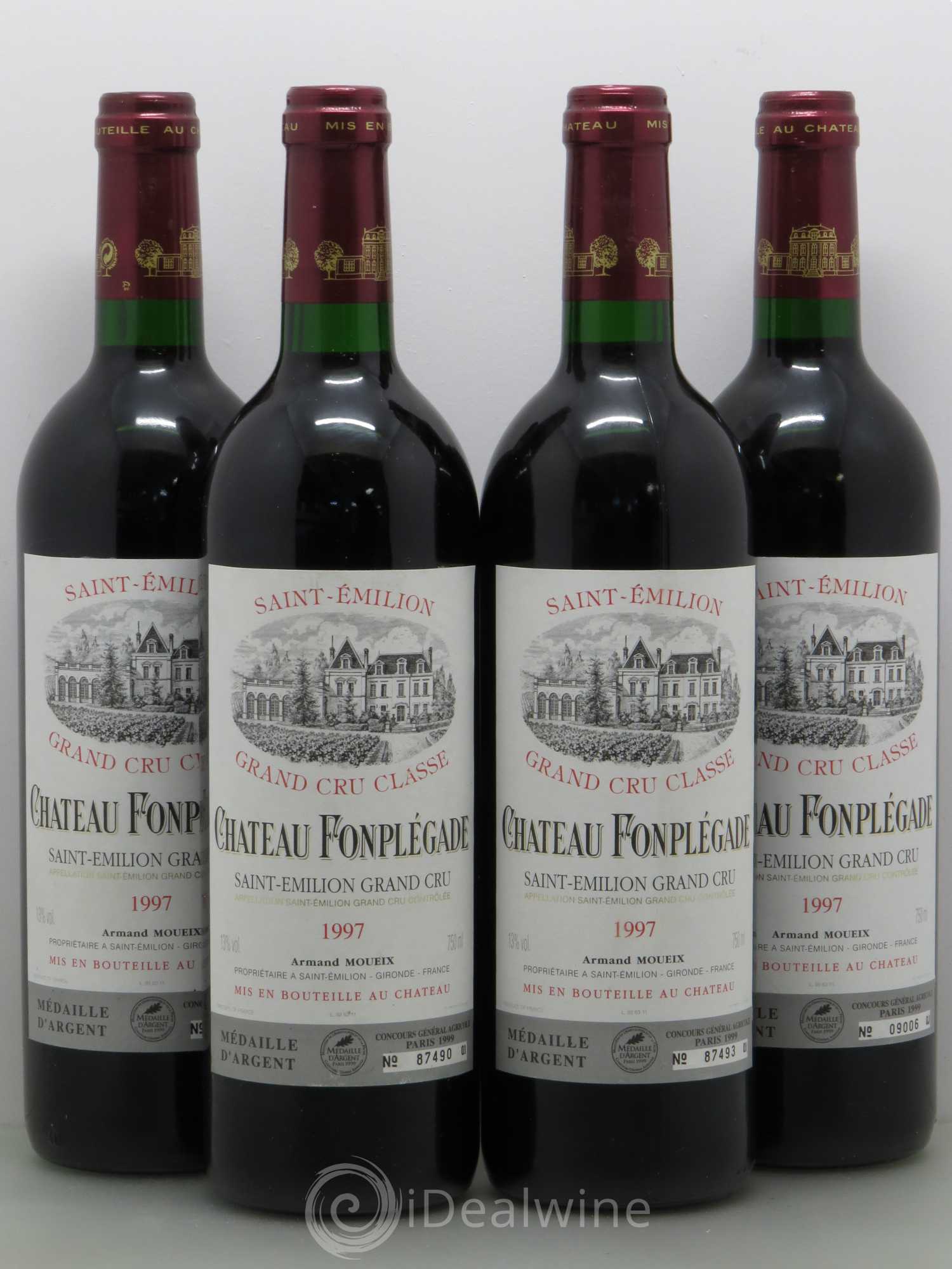 Château Fonplegade Grand Cru Classé 1997 - Lot de 4 bouteilles - 0