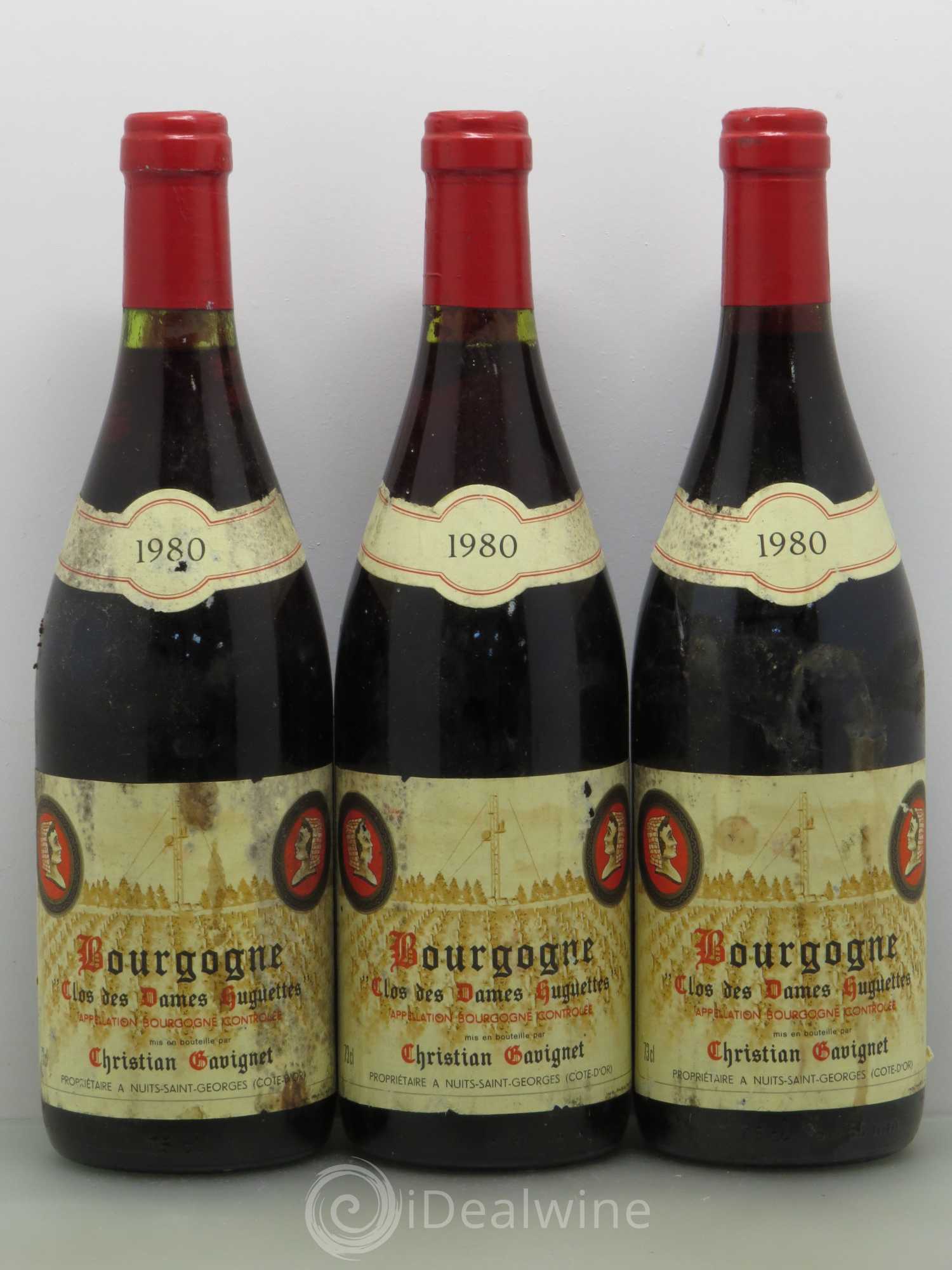 Bourgogne Clos Des Dames Huguettes Christian Gavignet 1980 - Posten von 3 Flaschen - 0