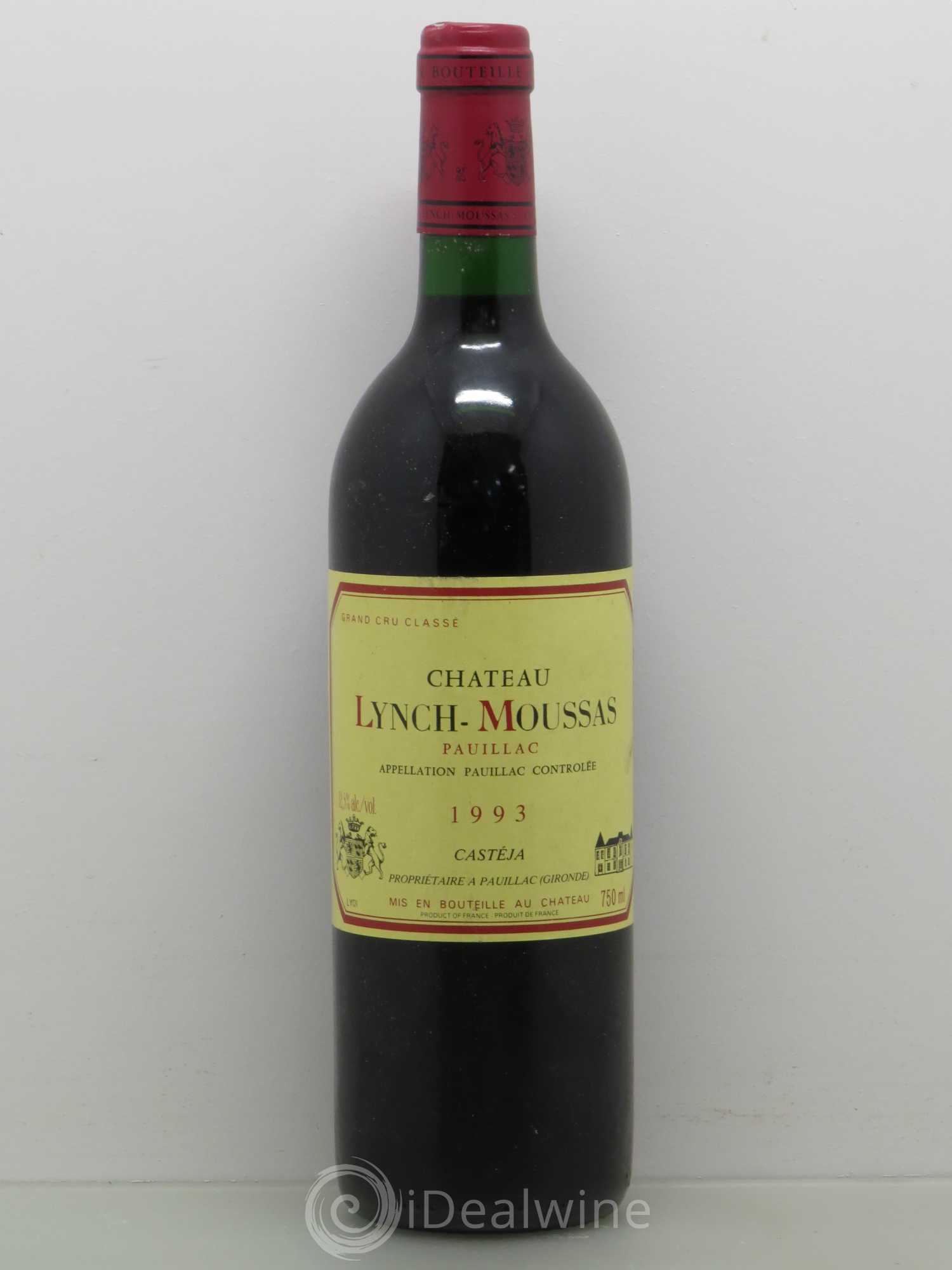 Château Lynch Moussas 5ème Grand Cru Classé 1993 - Lot de 1 bouteille - 0