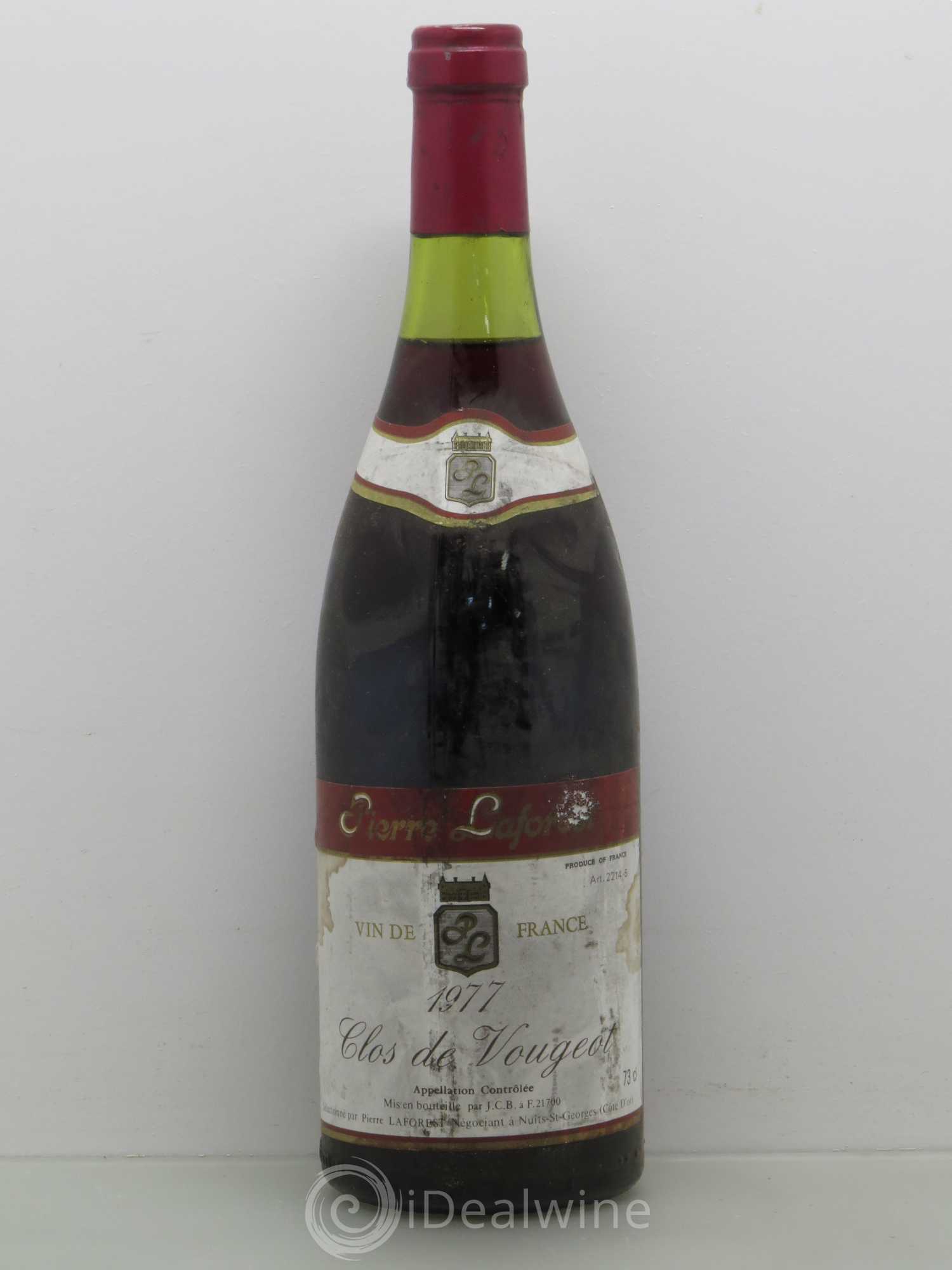 Clos de Vougeot Grand Cru Pierre Laforest 1977 - Lot de 1 bouteille - 0