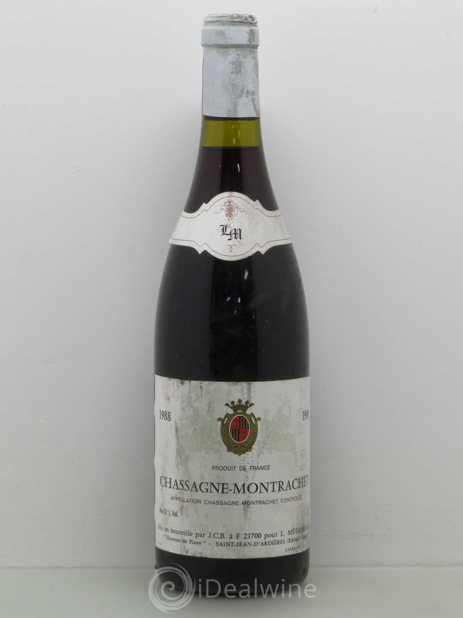 Chassagne-Montrachet L. Maitairie Hameau De Pizay 1988 - Posten von 1 Flasche - 0