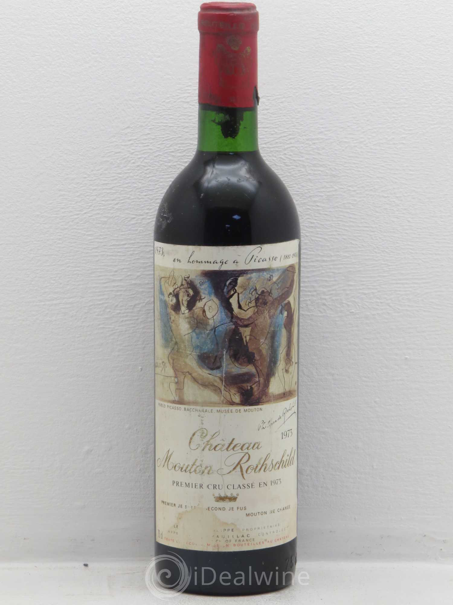 Château Mouton Rothschild 1er Grand Cru Classé 1973 - Lot de 1 bouteille - 0