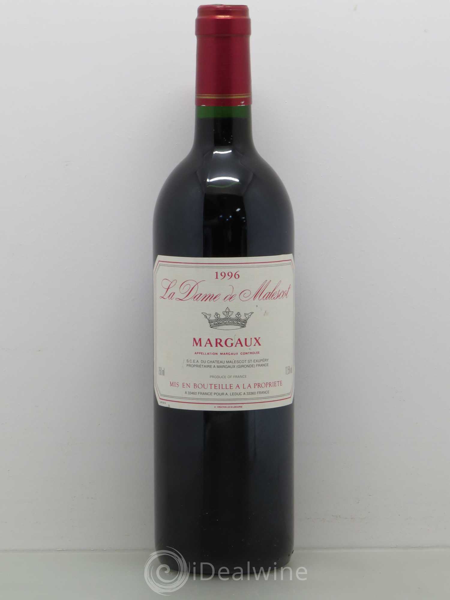 Bordeaux La Dame de Malescot 1996 - Posten von 1 Flasche - 0