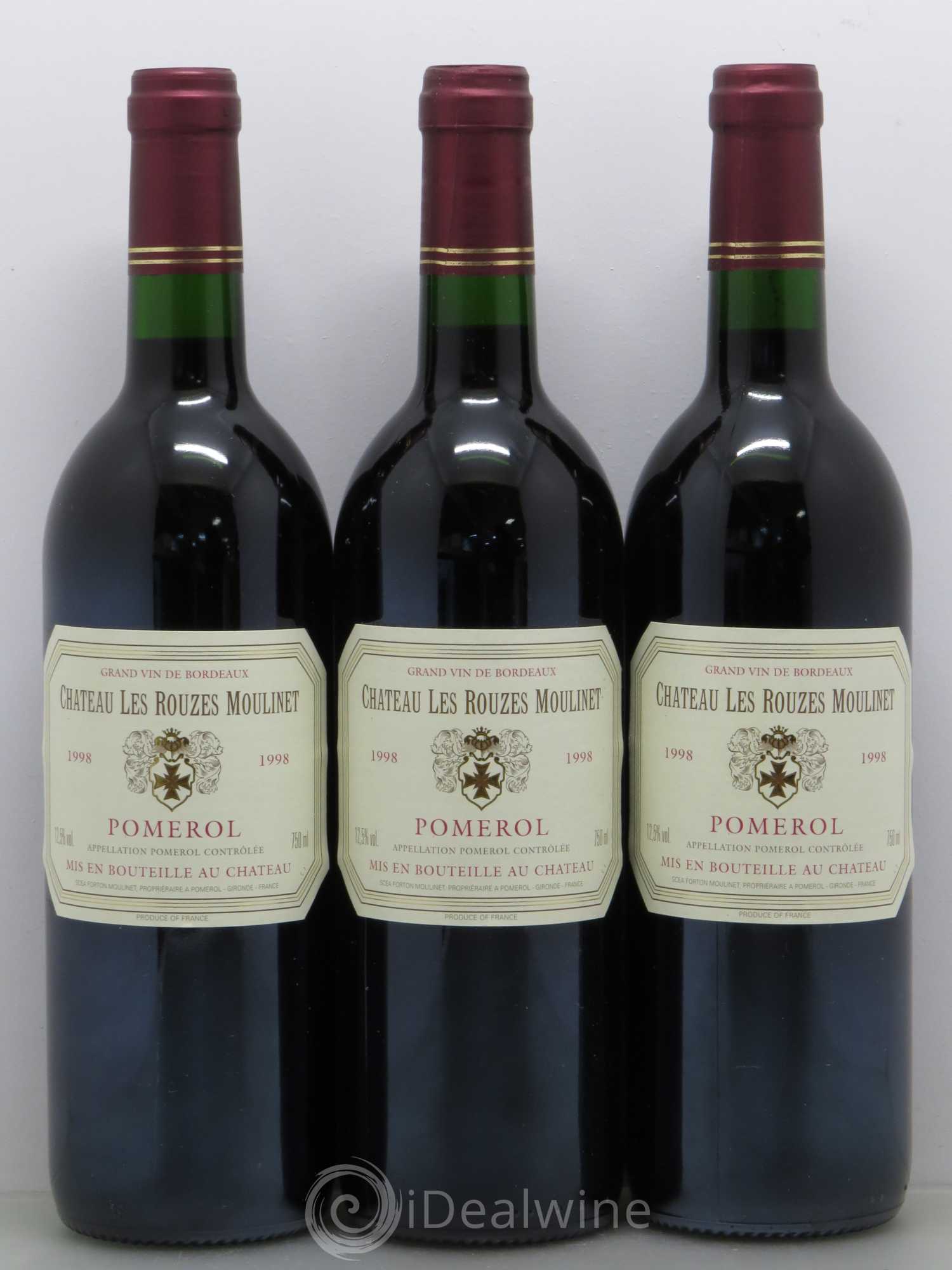 Pomerol Château Rouze Moulinet 1998 - Lot de 12 bouteilles - 1