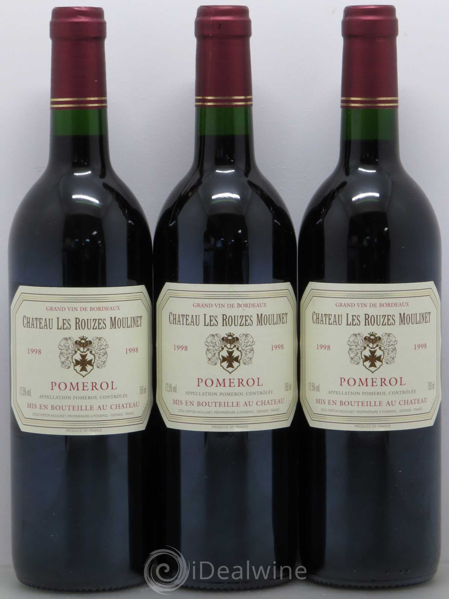 Pomerol Château Rouze Moulinet 1998 - Lot de 12 bouteilles - 1