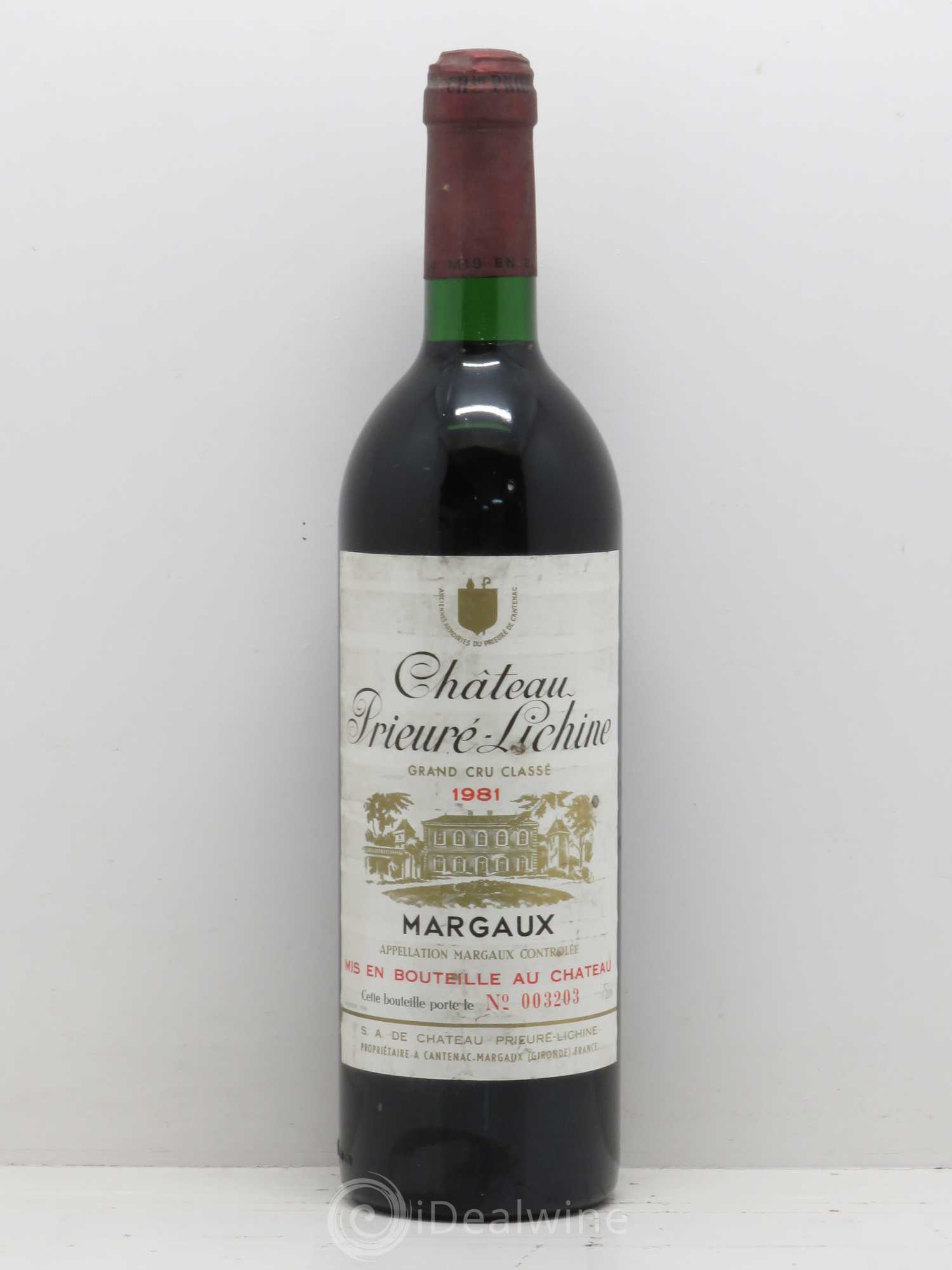 Château Prieuré Lichine 4ème Grand Cru Classé 1981 - Lot de 1 bouteille - 0